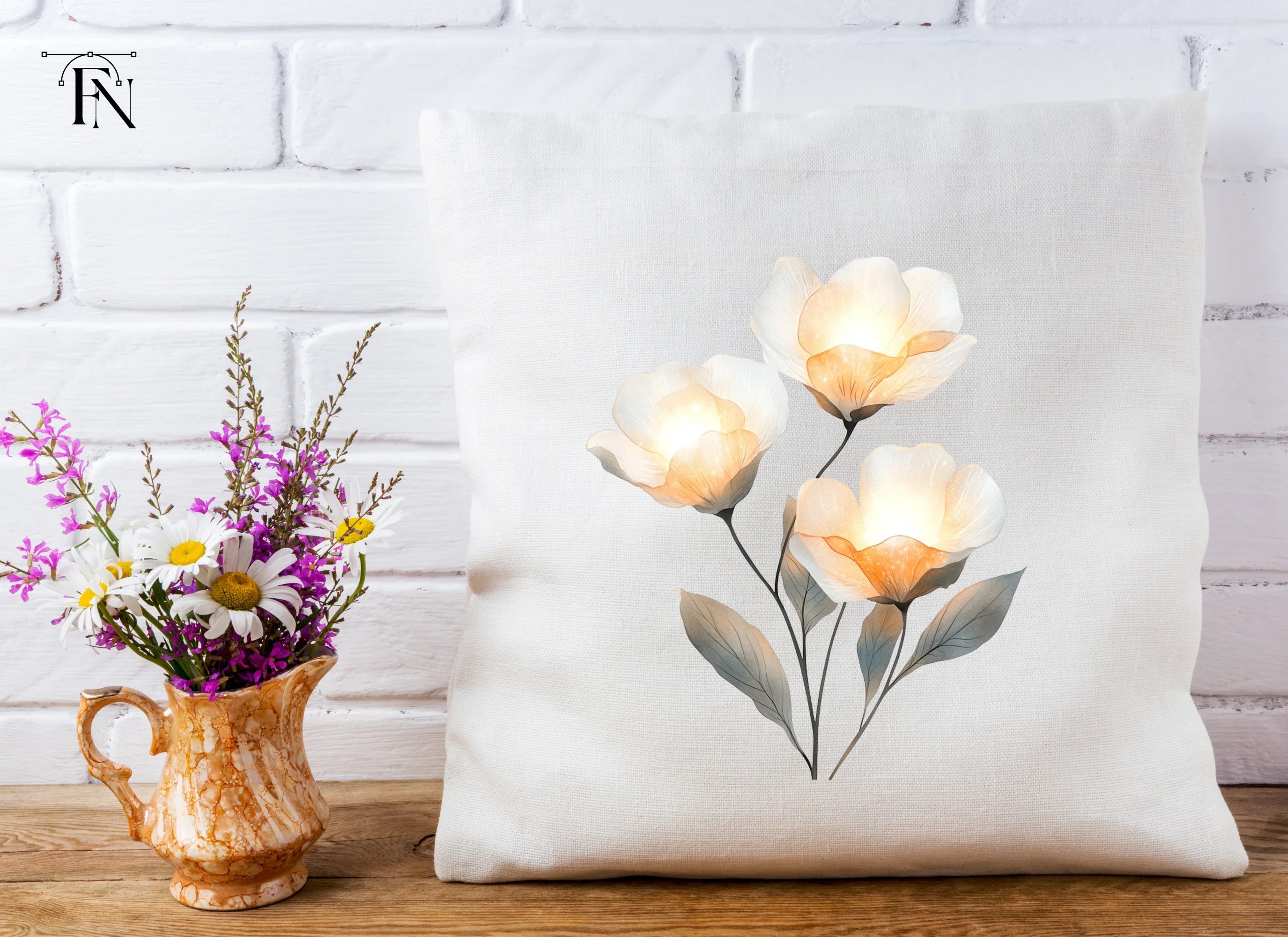 Glowing Flower Clipart Bundle
