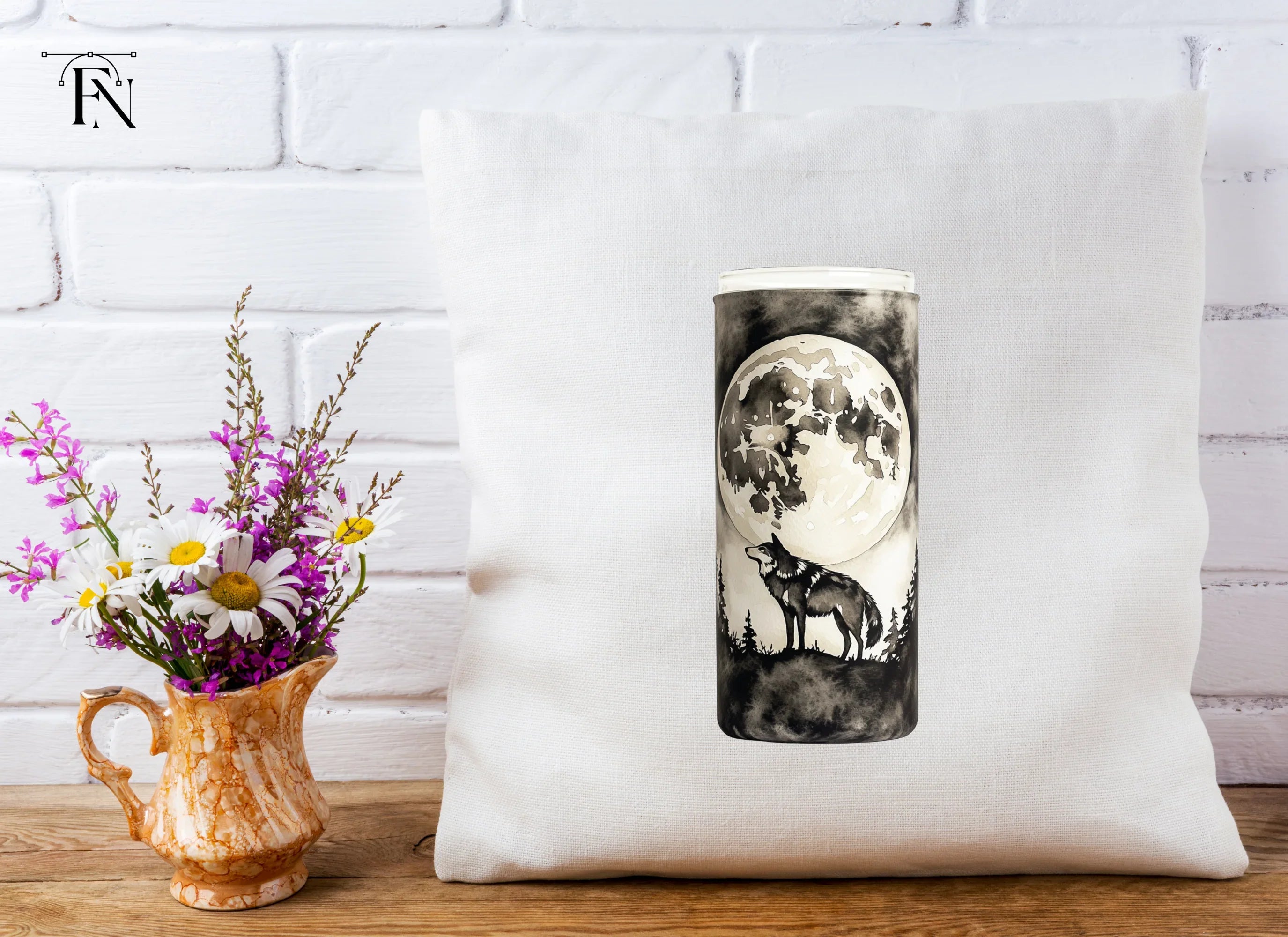 Moon Wolf Tumbler Clipart Bundle