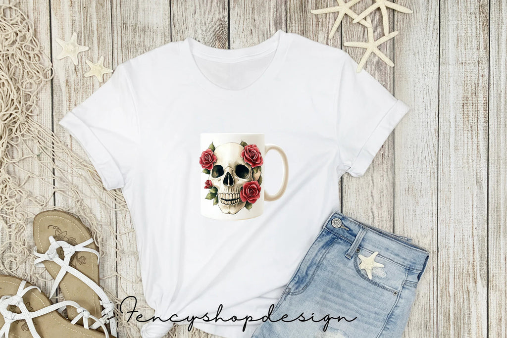 Skull Rose Clipart Bundle