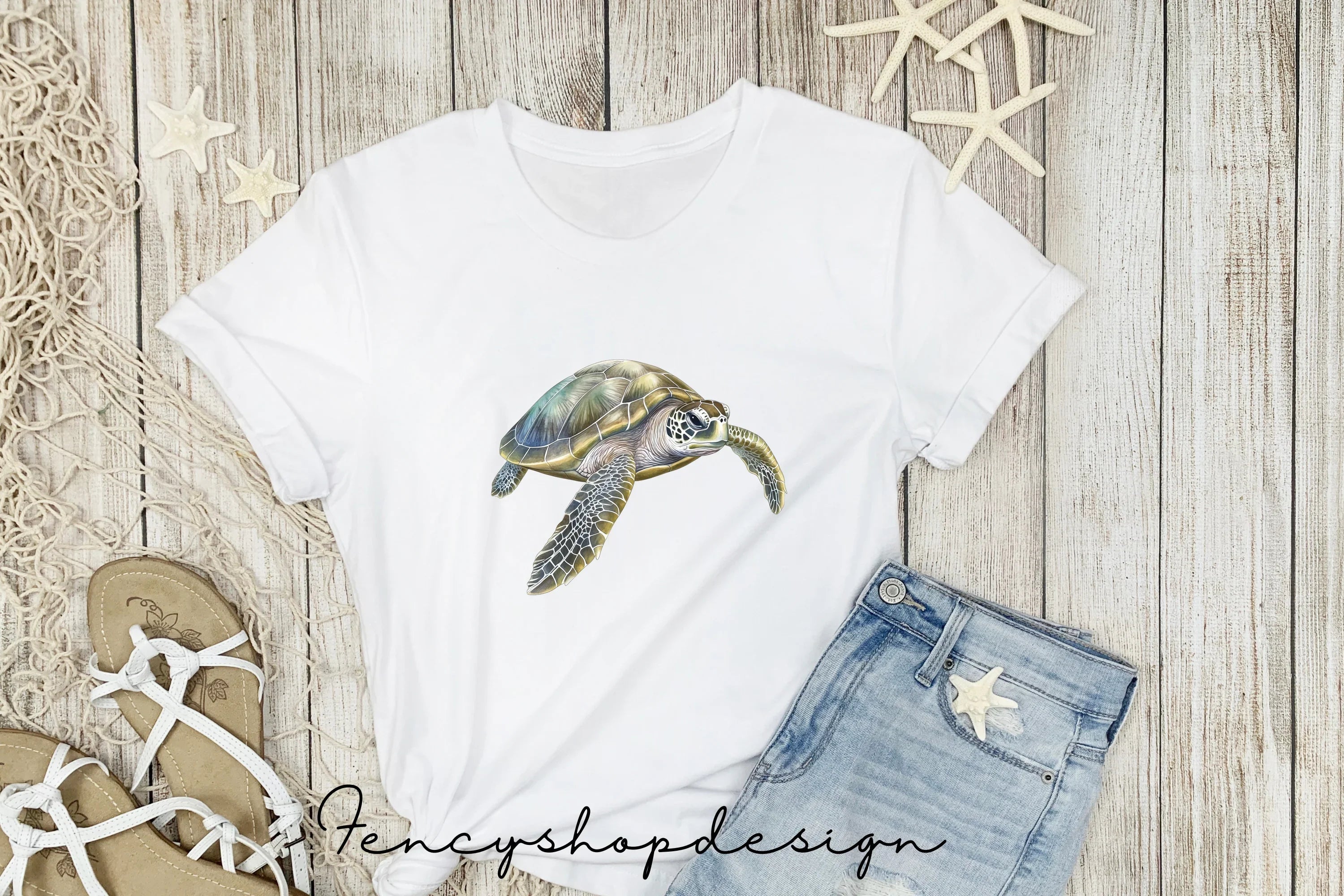 Realistic Sea Turtle Clipart Bundle