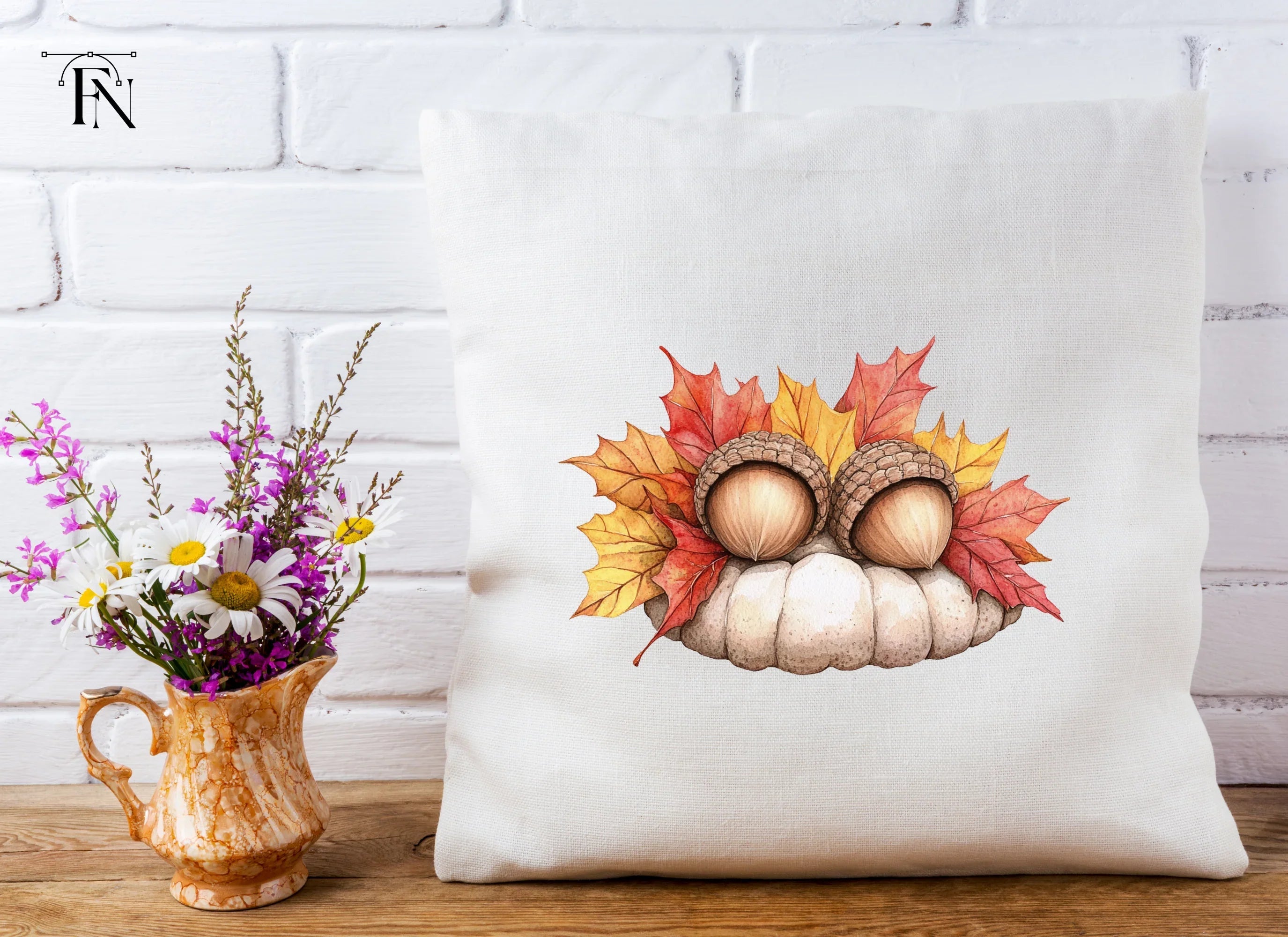Fall Pumpkin and Acorn Leaves Clipart Bundle