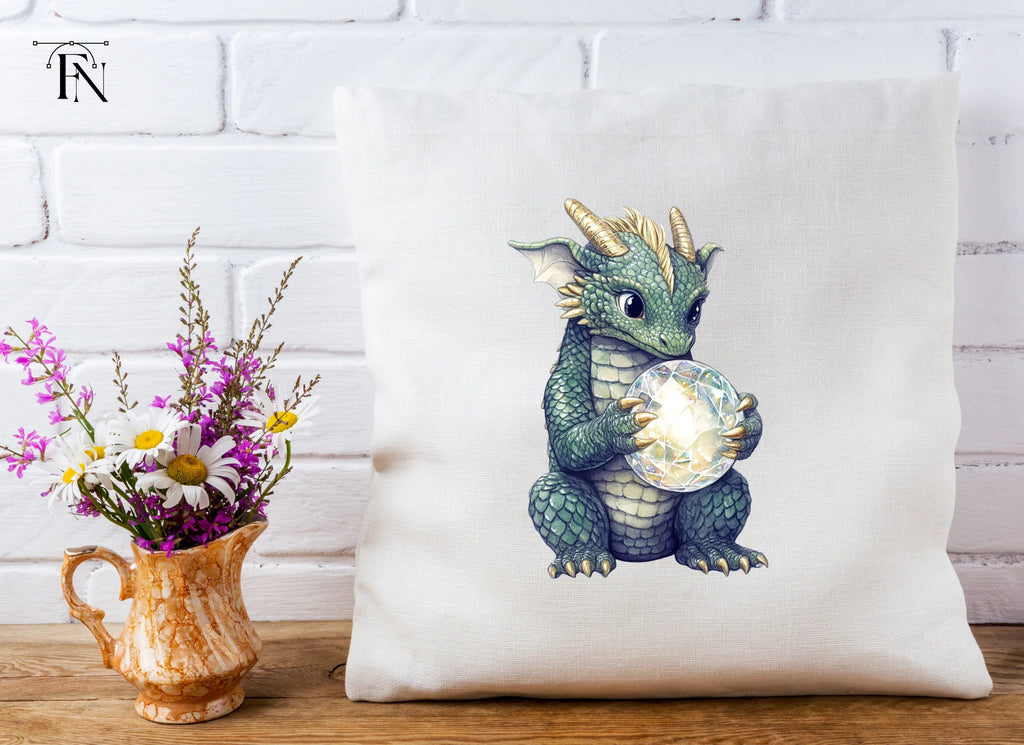 Baby Dragon with Crystal Clipart Bundle