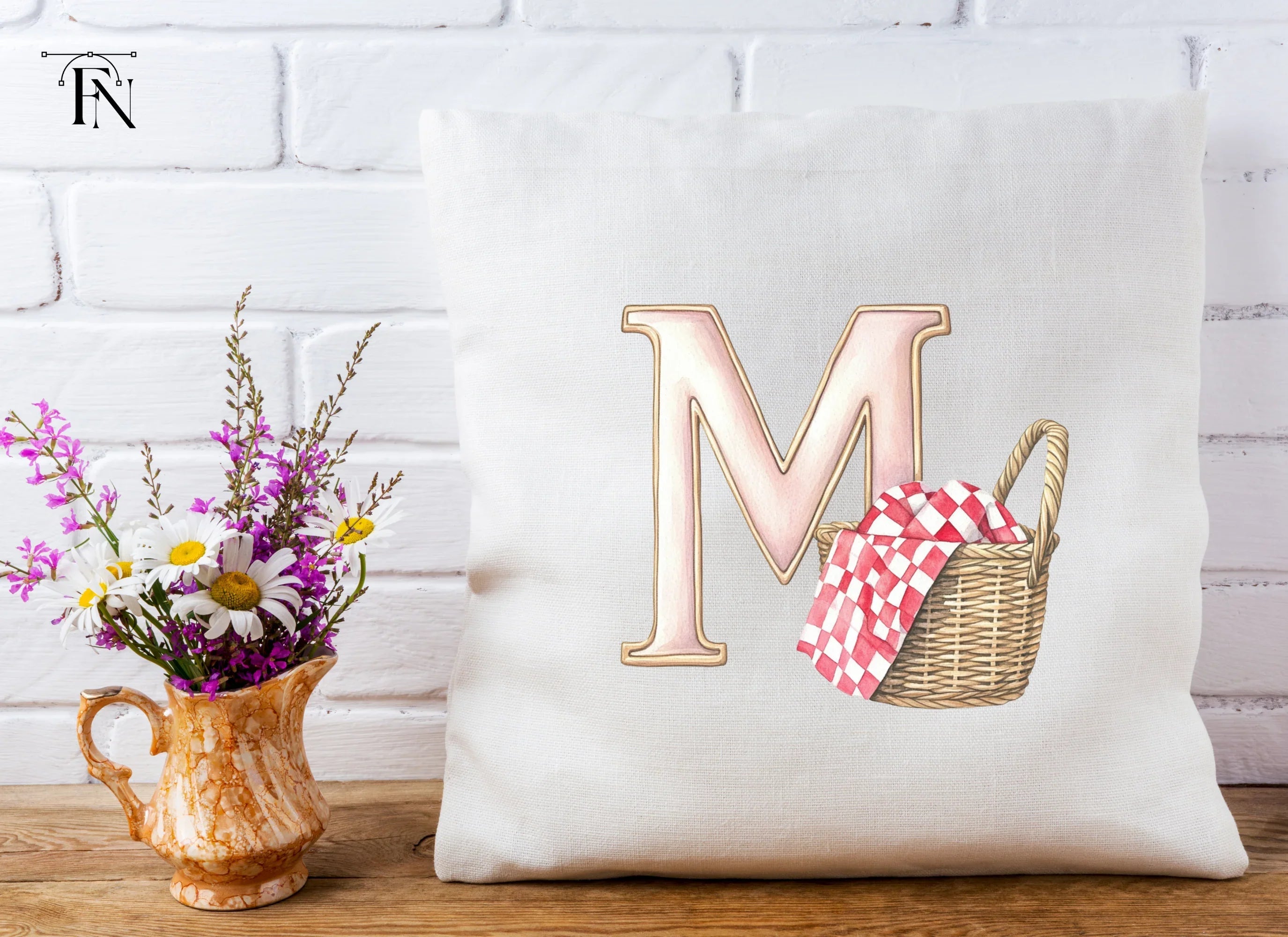Picnic Basket Letter Duo Clipart Bundle