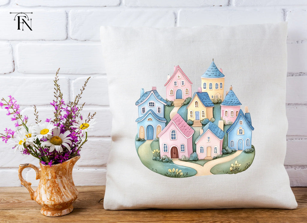 Whimsical Hillside Village Clipart Bundle