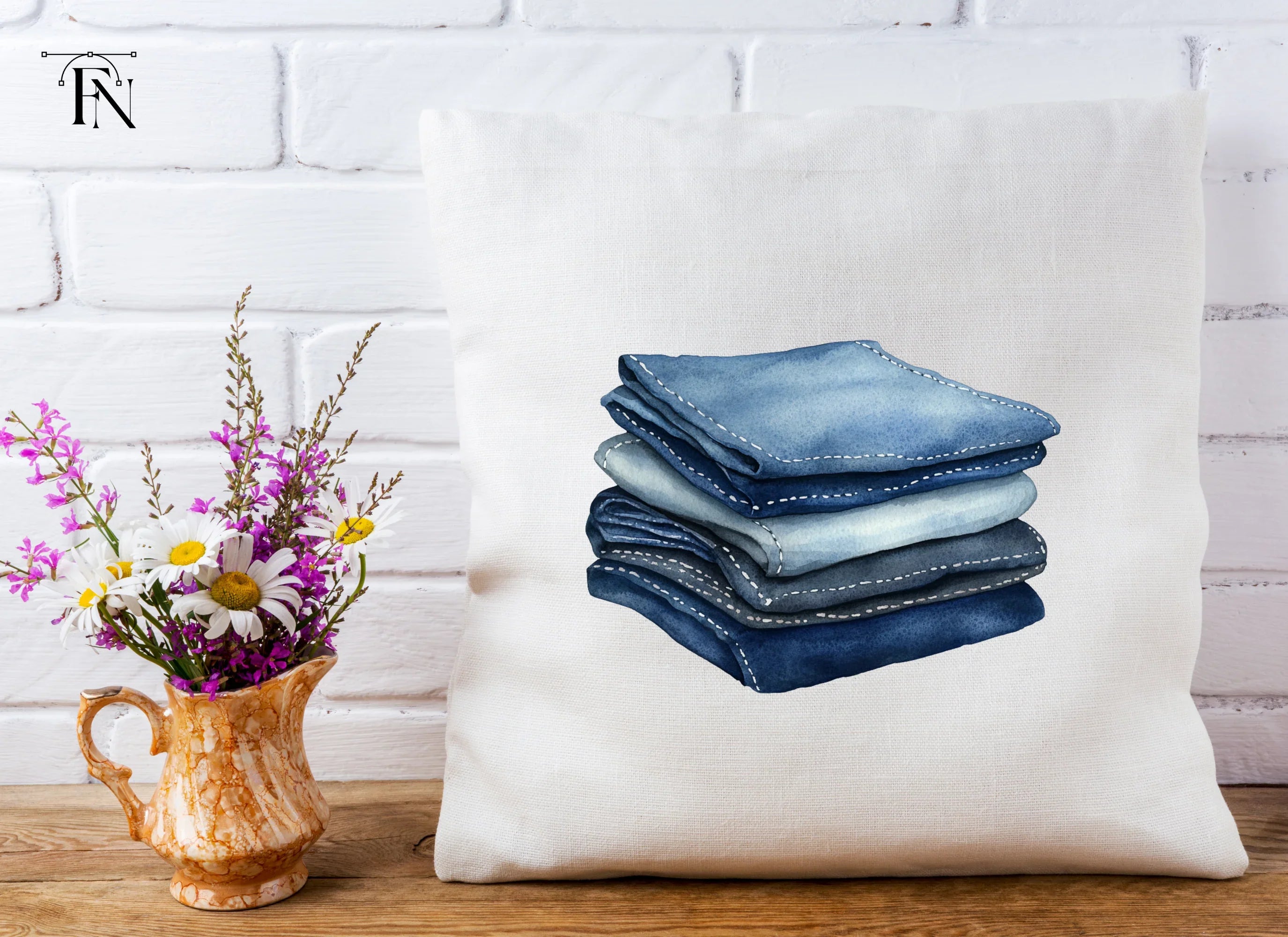 Stack of Folded Denim Clipart Bundle