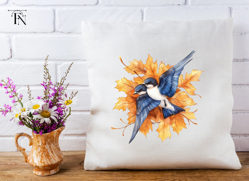 Swallows and Autumn Leaves Clipart Bundle