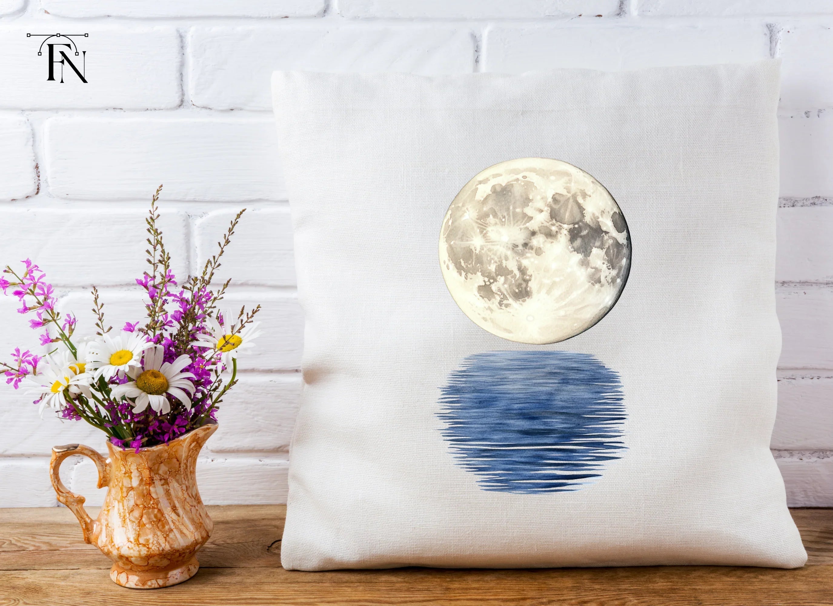 Moon Water Reflection Clipart Bundle