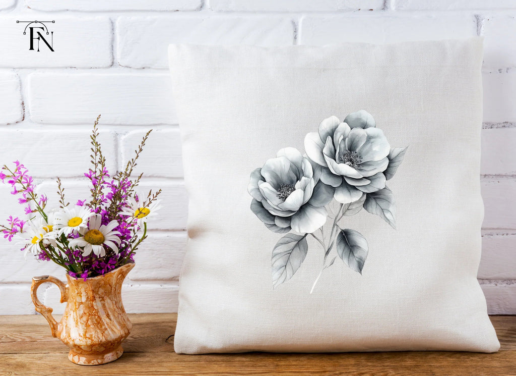 Monochromatic Floral Clipart Bundle