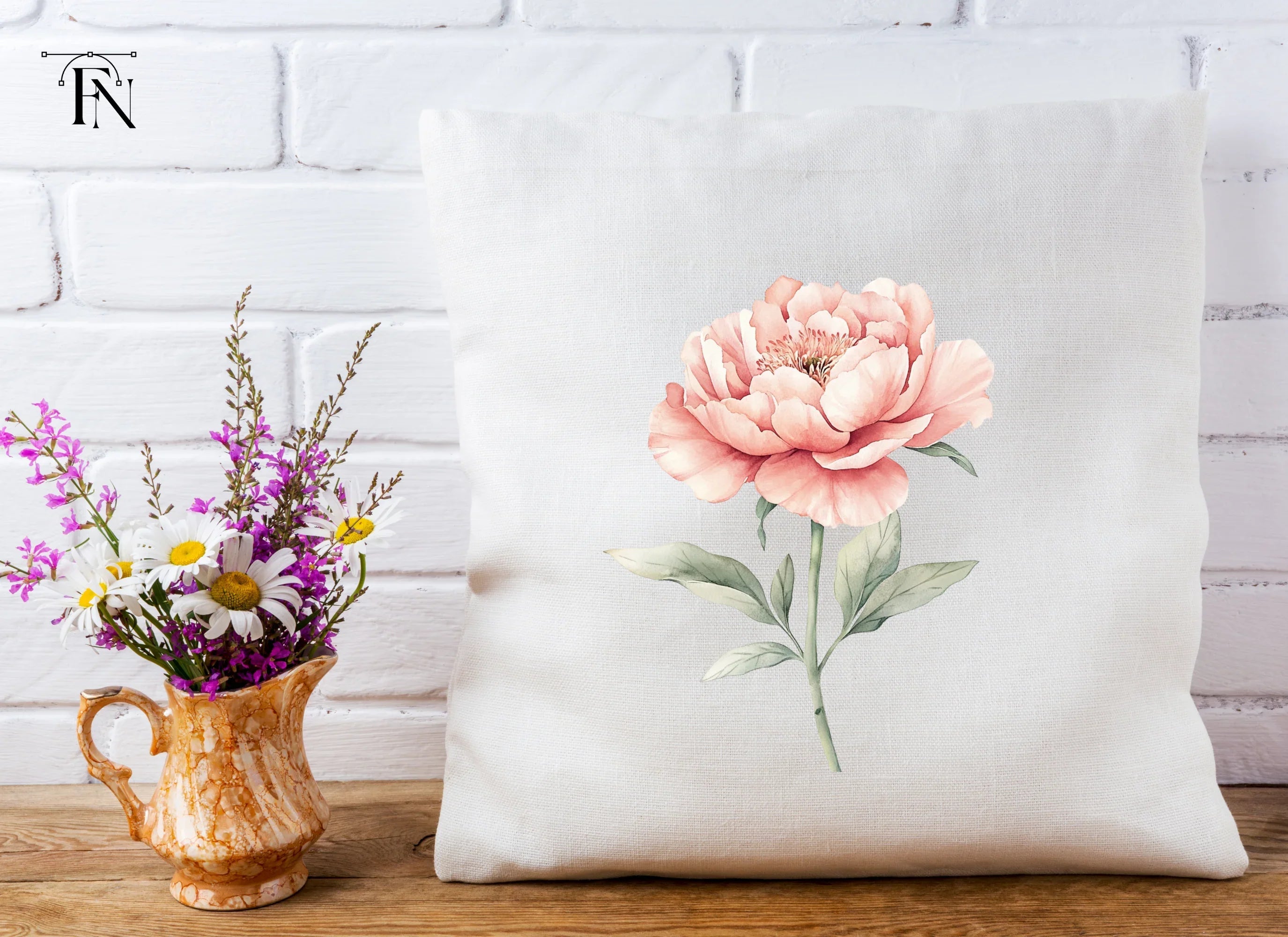 Elegant Pink Peony Clipart Bundle