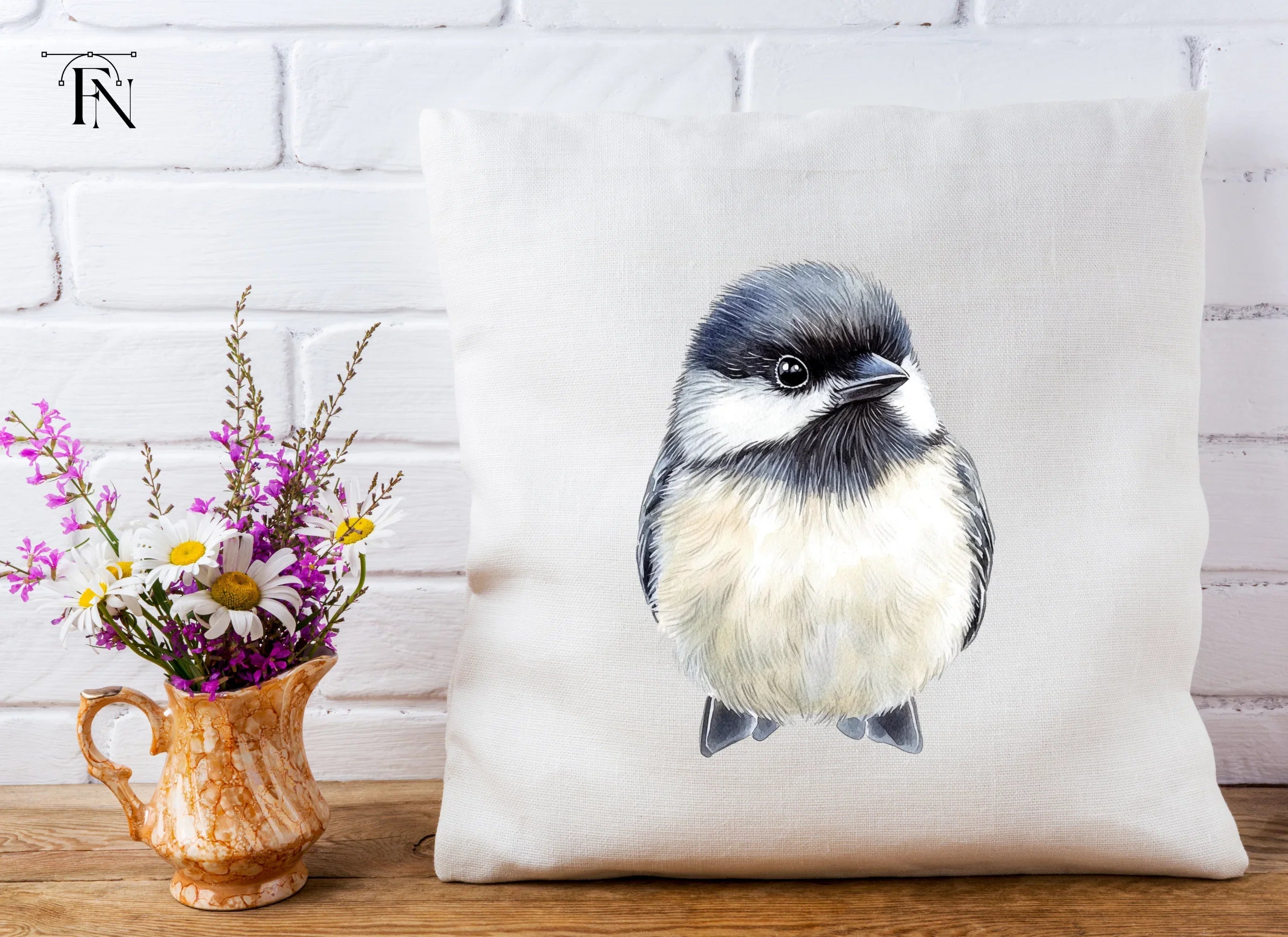 Cute Chickadee Bird Clipart Bundle