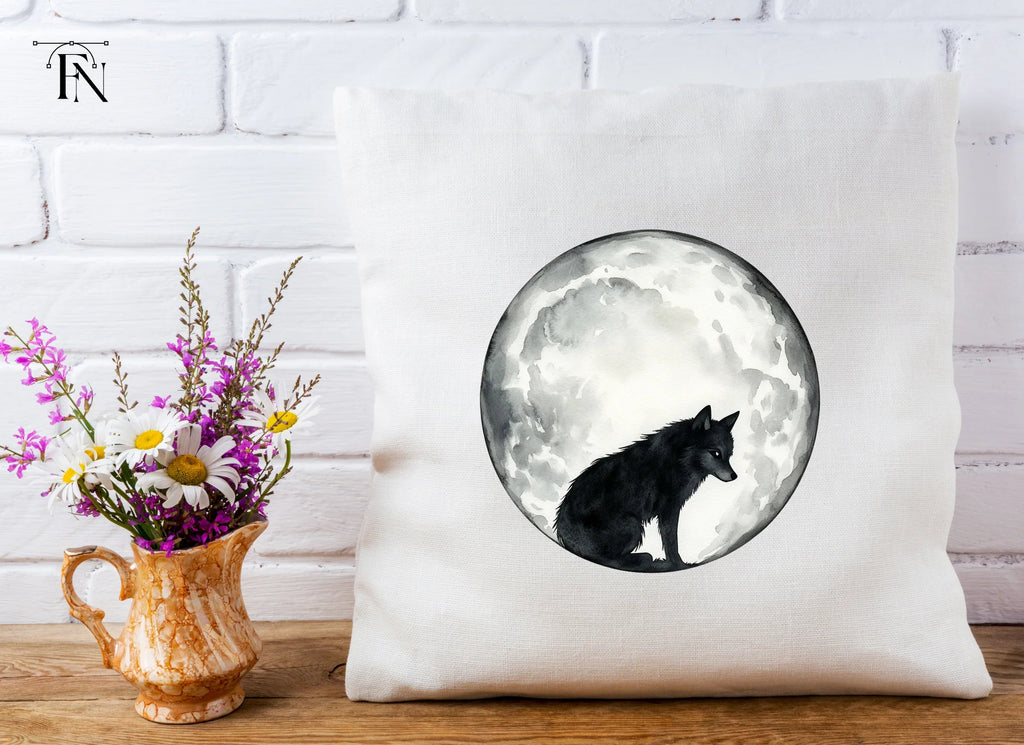 Black Wolf Moon Clipart Bundle