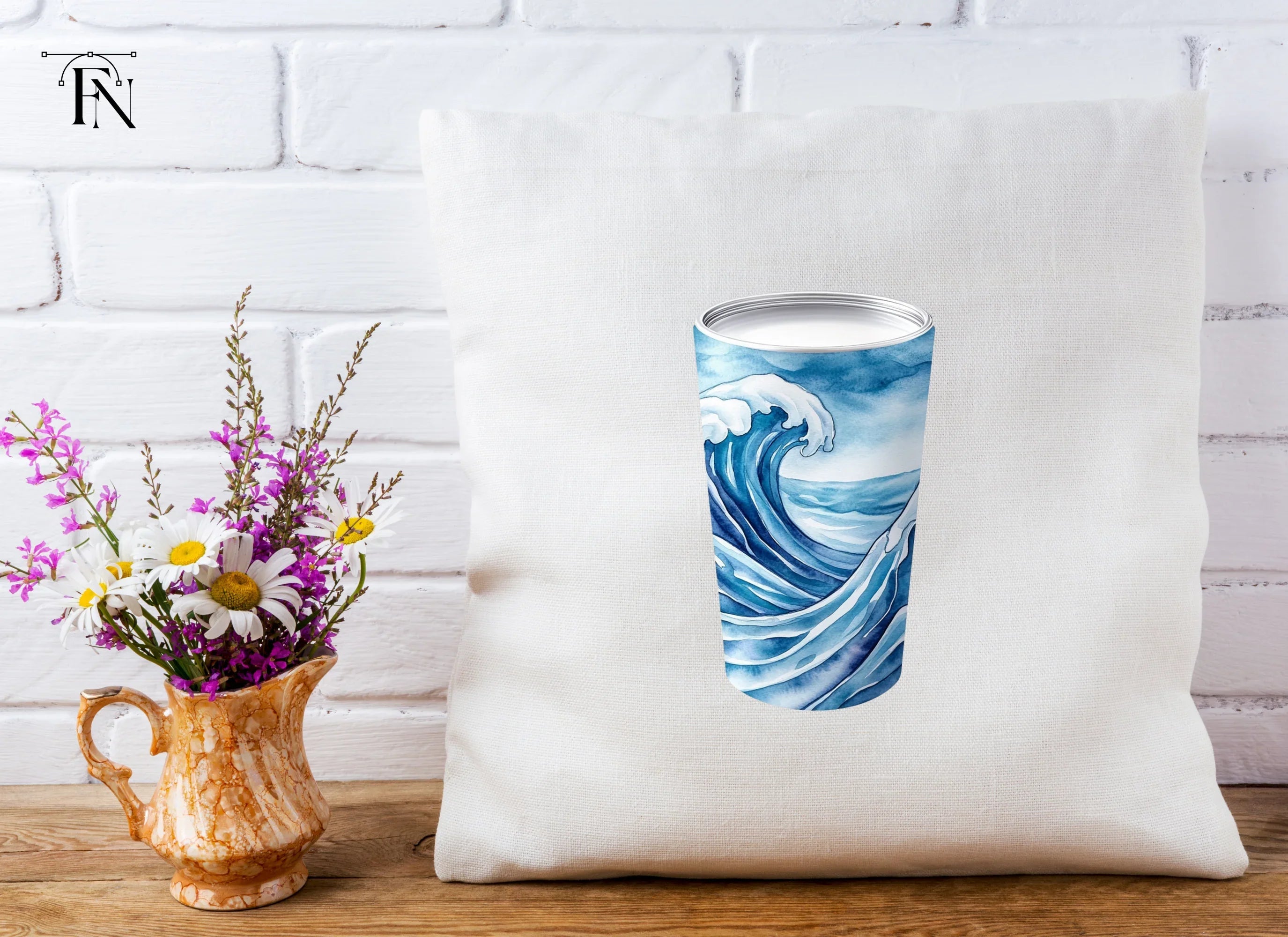 Dynamic Ocean Wave Tumbler Clipart Bundle