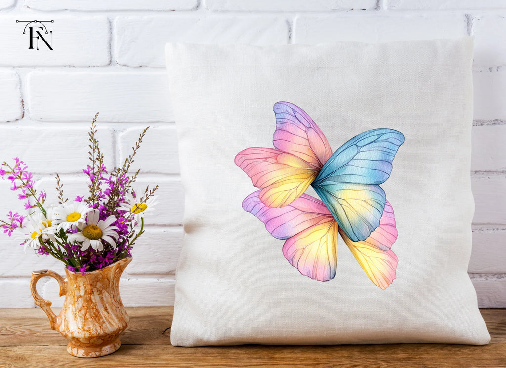 Pastel Butterfly Wings Clipart Bundle