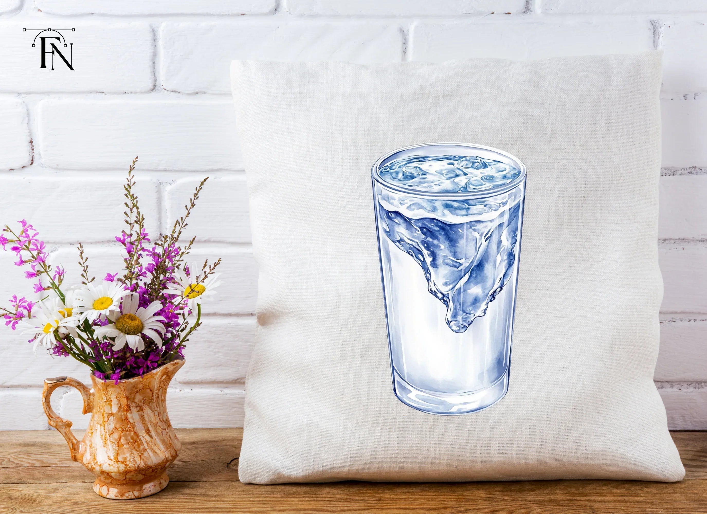Refreshing Water Glass Clipart Bundle