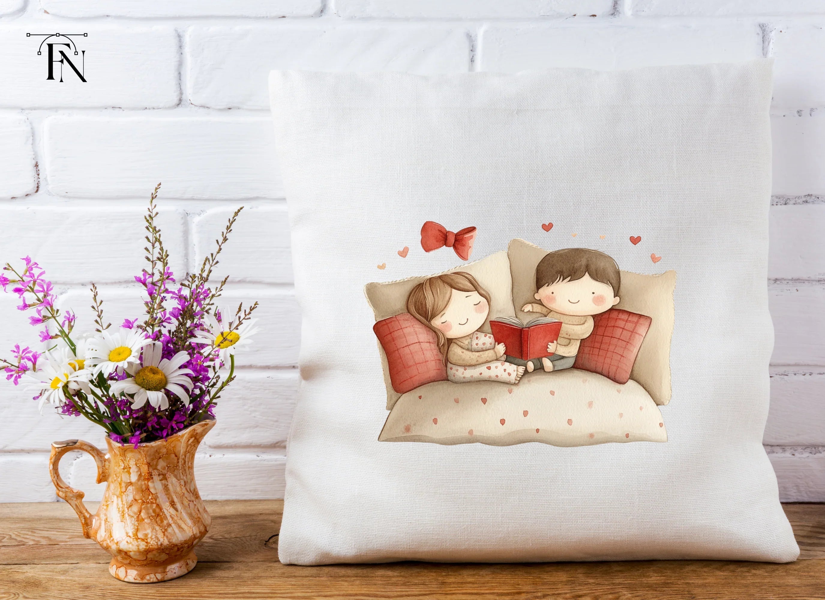 Cute Couples Reading and Cuddling Clipart Bundle