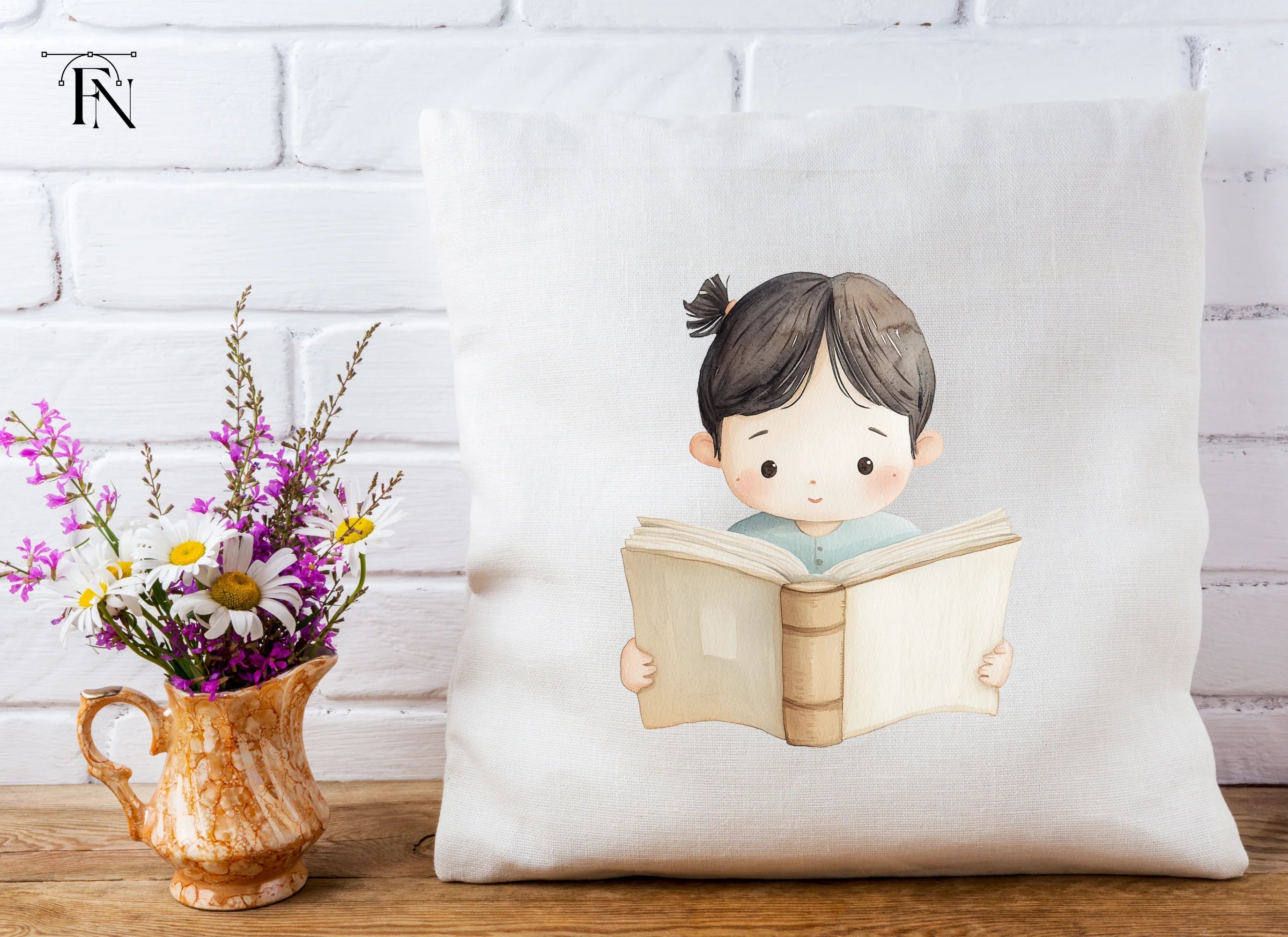 Cute Girl Reading Book Clipart Bundle