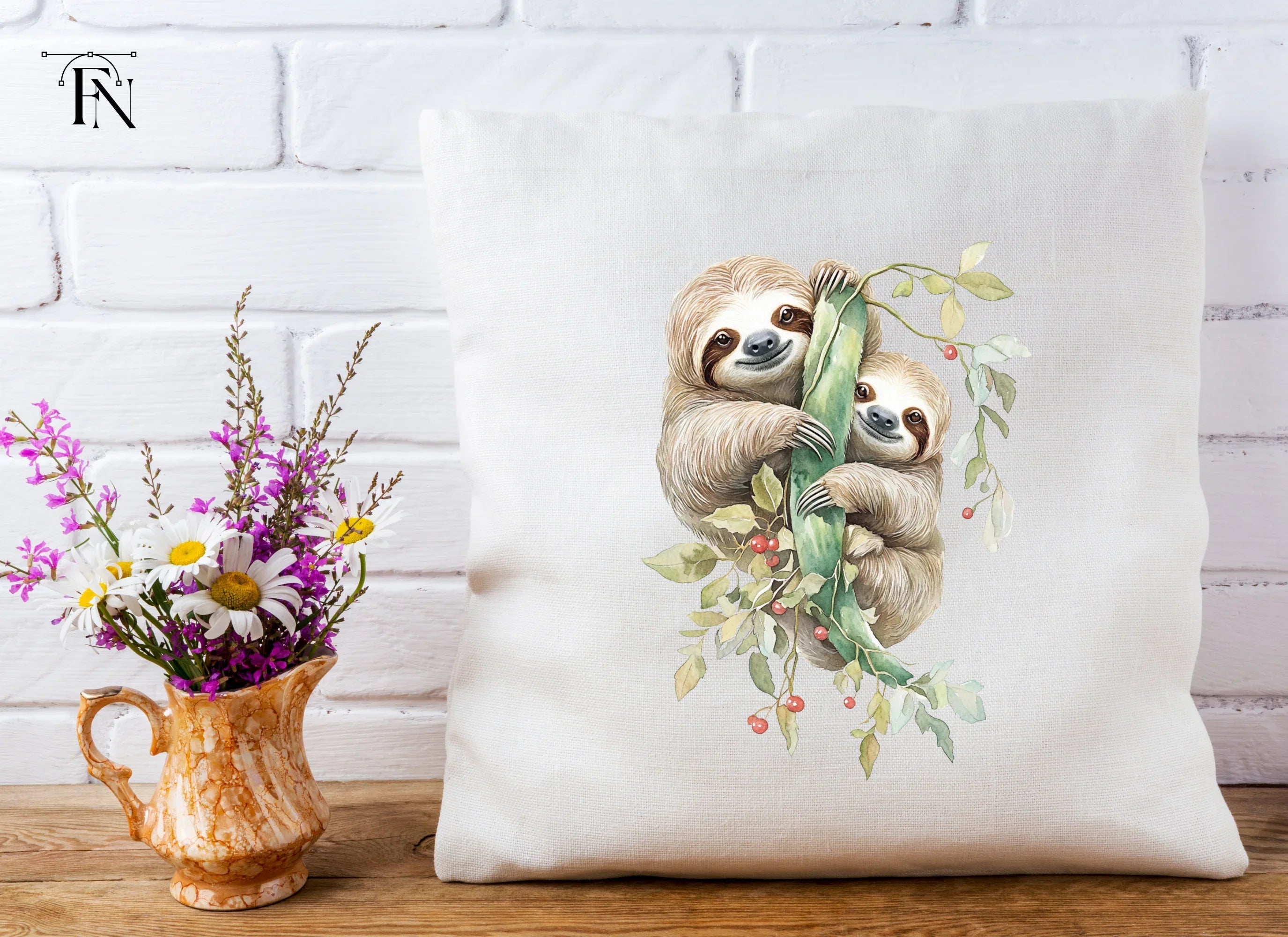 Mother and Baby Sloth Clipart Bundle