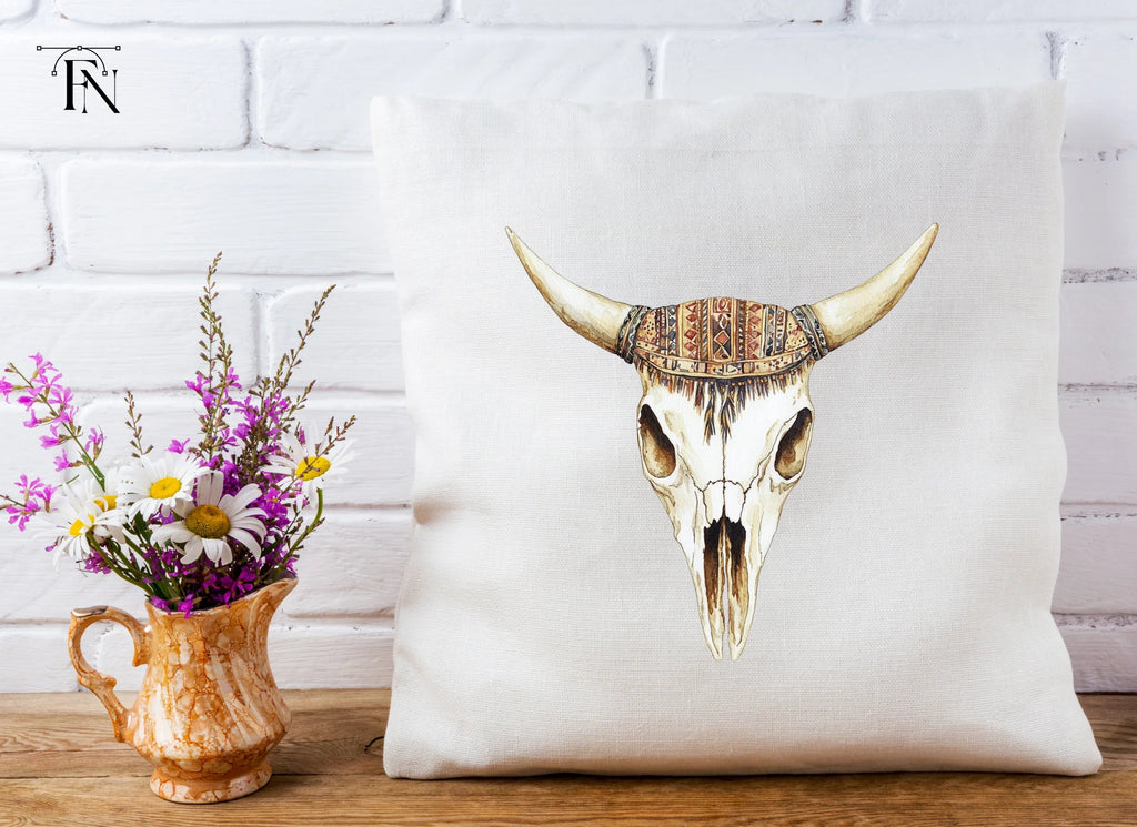 Boho Bull Skulls Clipart Bundle