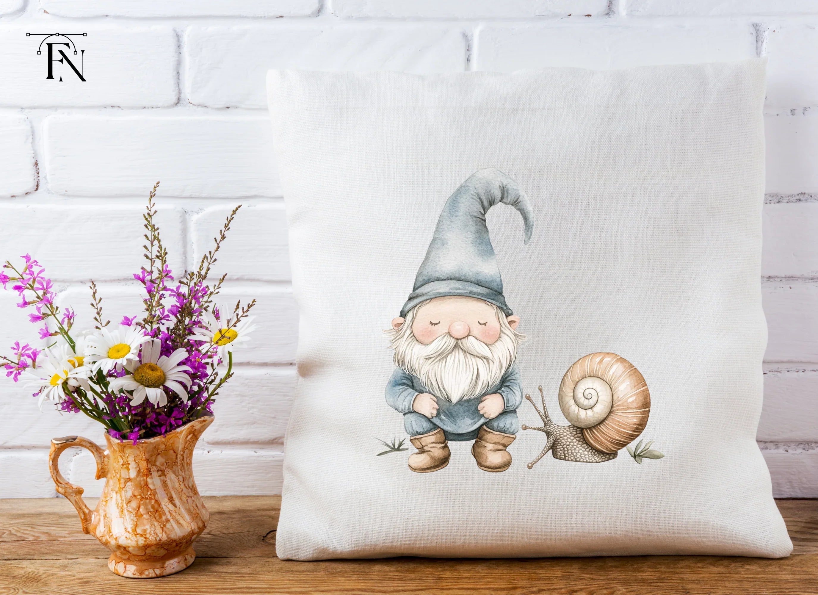 Cute Gnomes and Snails Clipart Bundle
