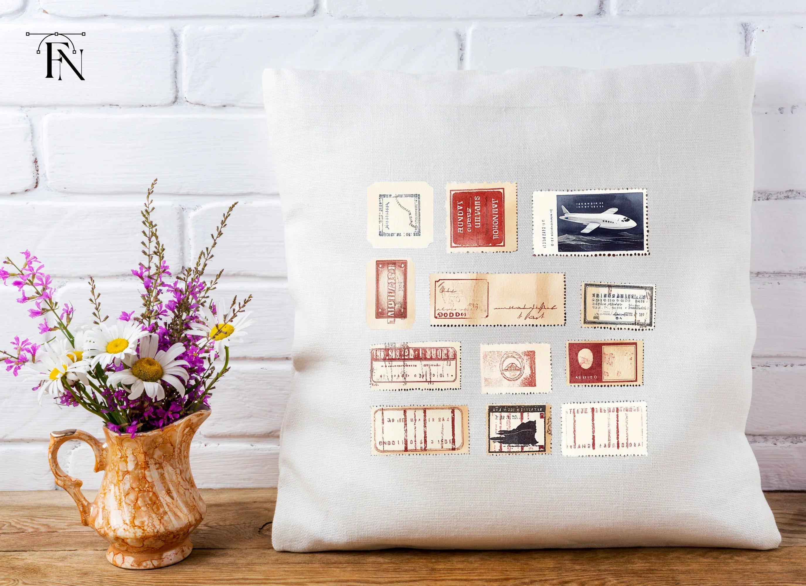 Assorted Vintage Stamps Clipart Bundle