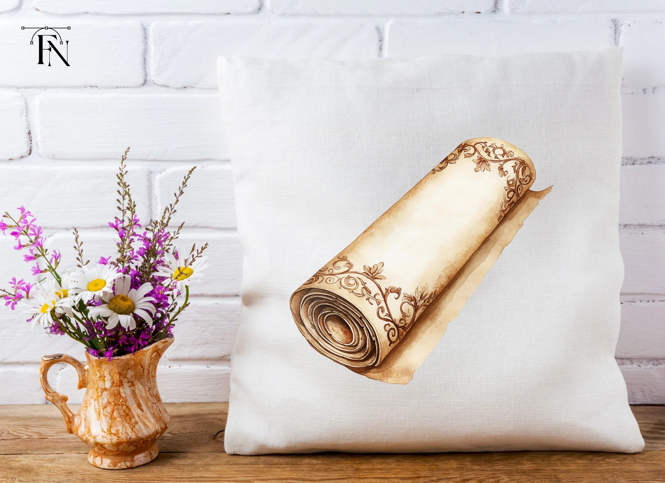 Rolled Vintage Parchment Scroll Clipart Bundle