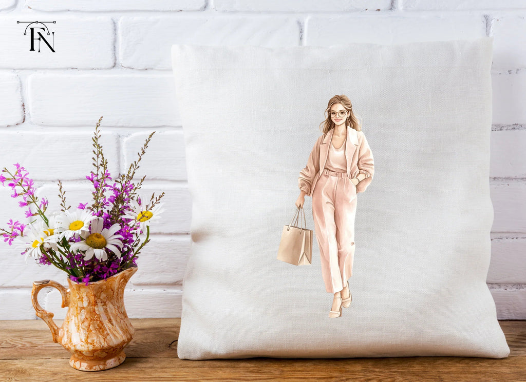 Stylish Woman Shopping Clipart Bundle