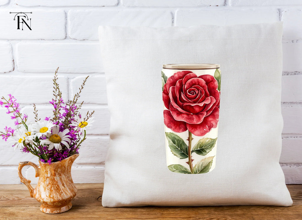Red Rose Tumbler Clipart Bundle