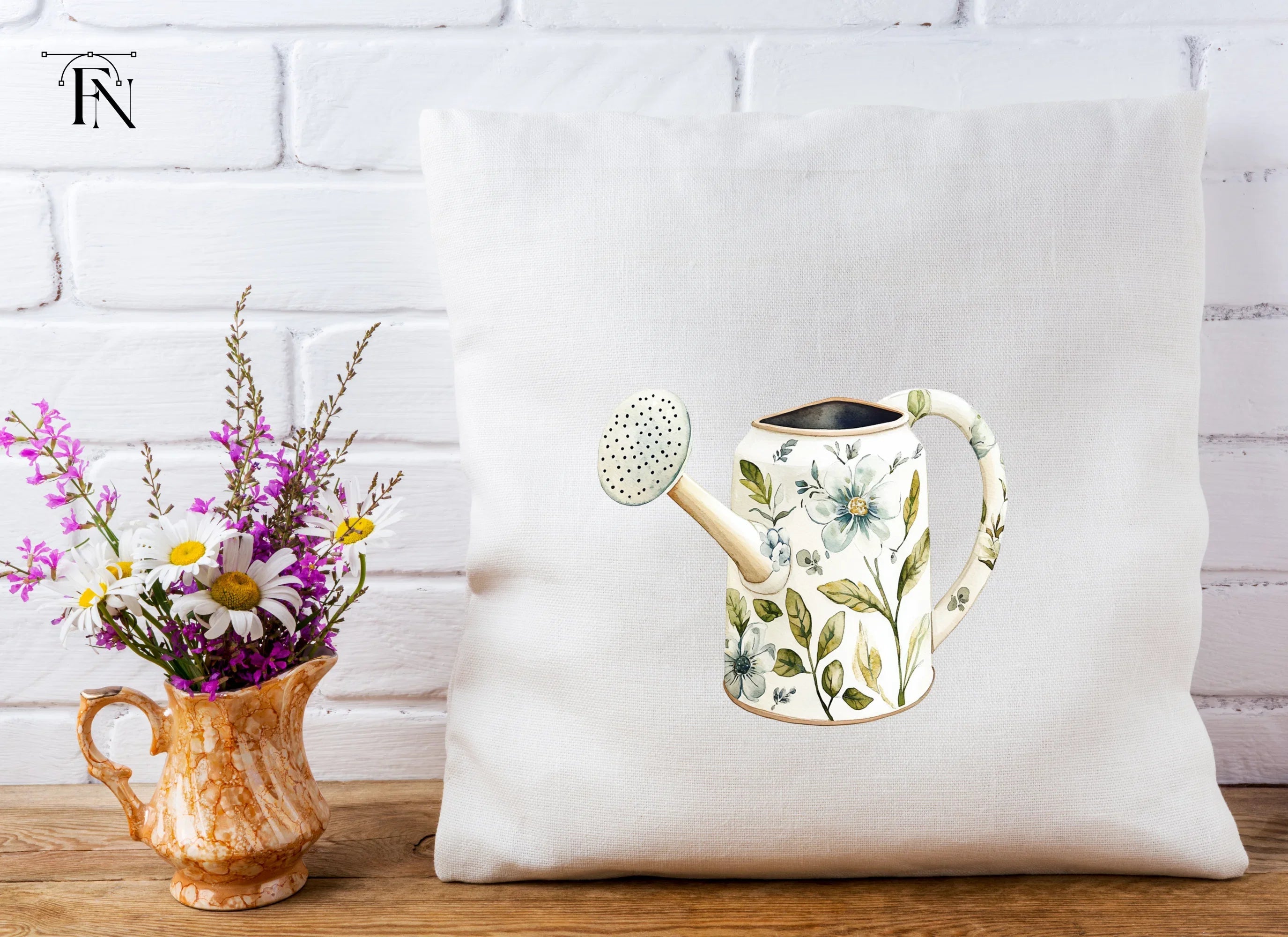 Floral Watering Can Clipart Bundle