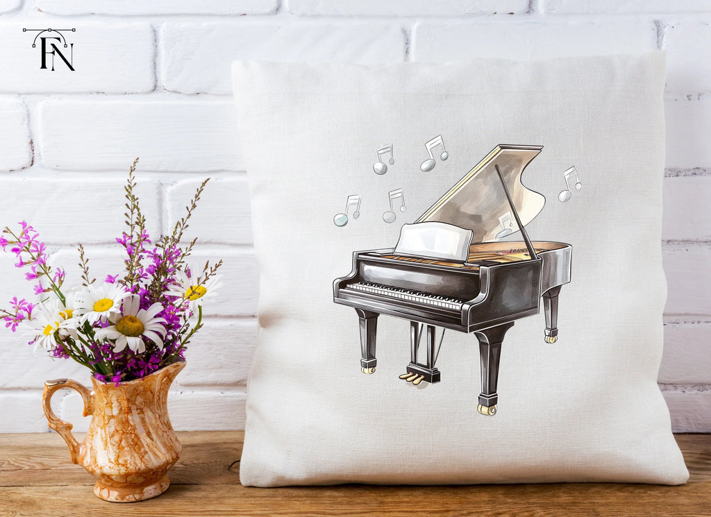 Grand Pianos with Music Notes Clipart Bundle