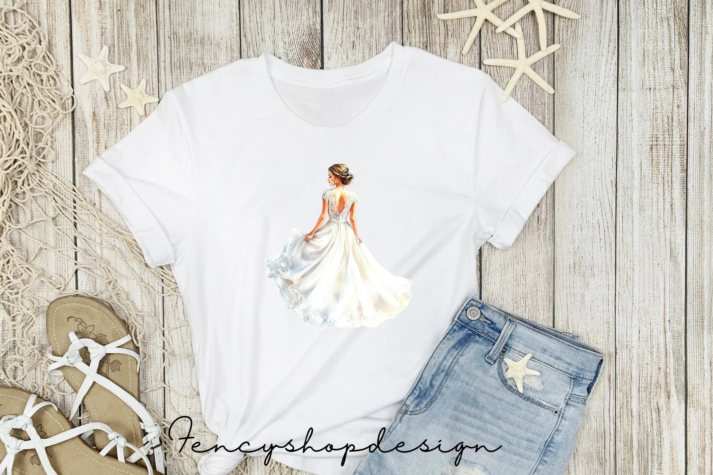 Elegant Wedding Dress Clipart Bundle