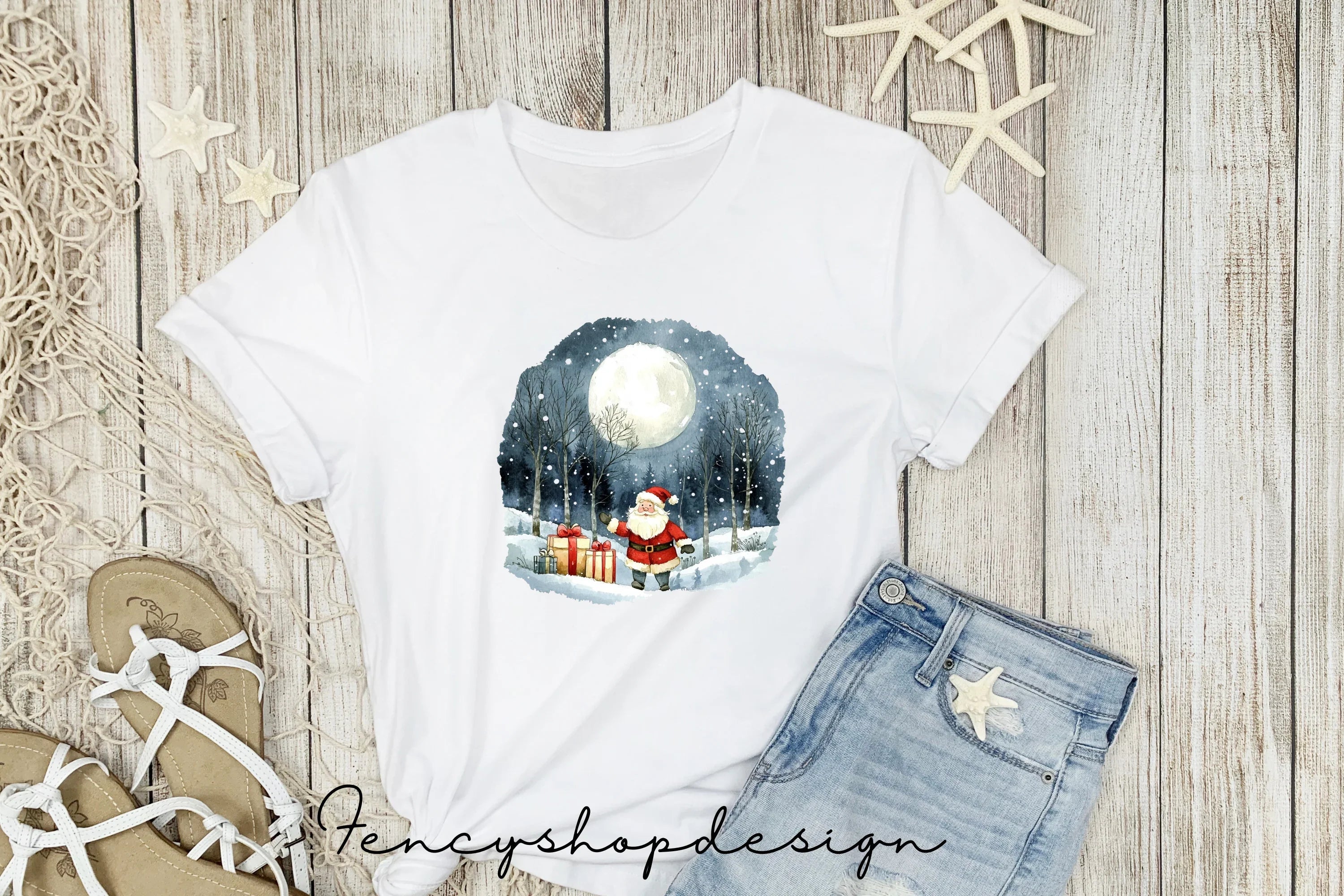 Santa and Reindeer Christmas Clipart Bundle