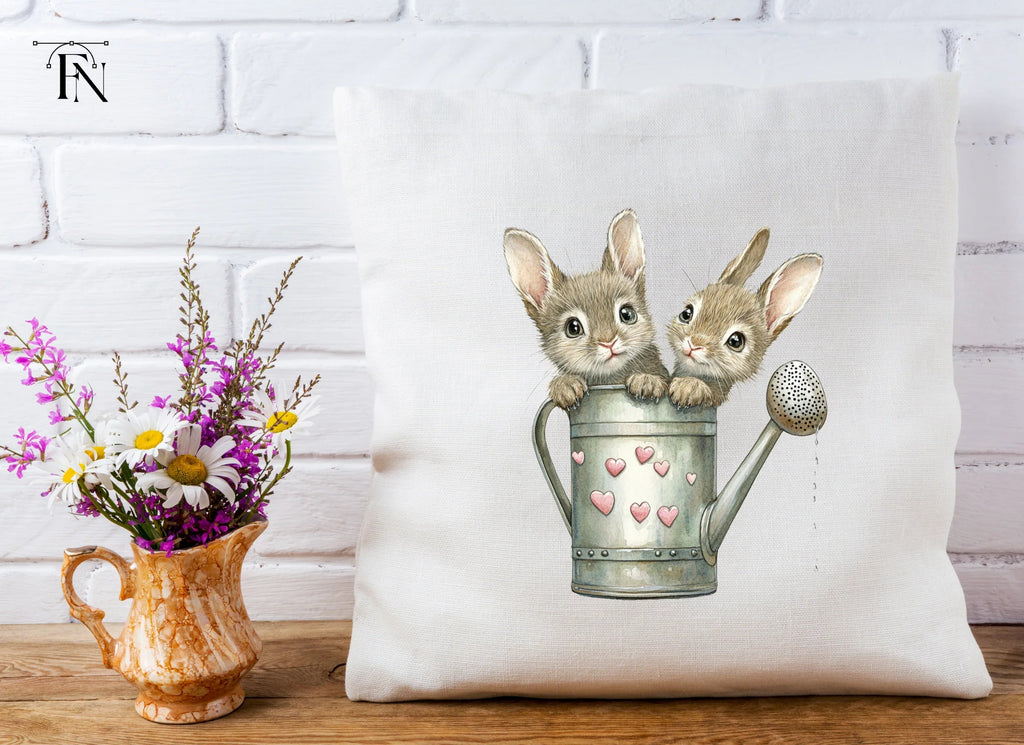 Cute Animals in Watering Cans Clipart Bundle
