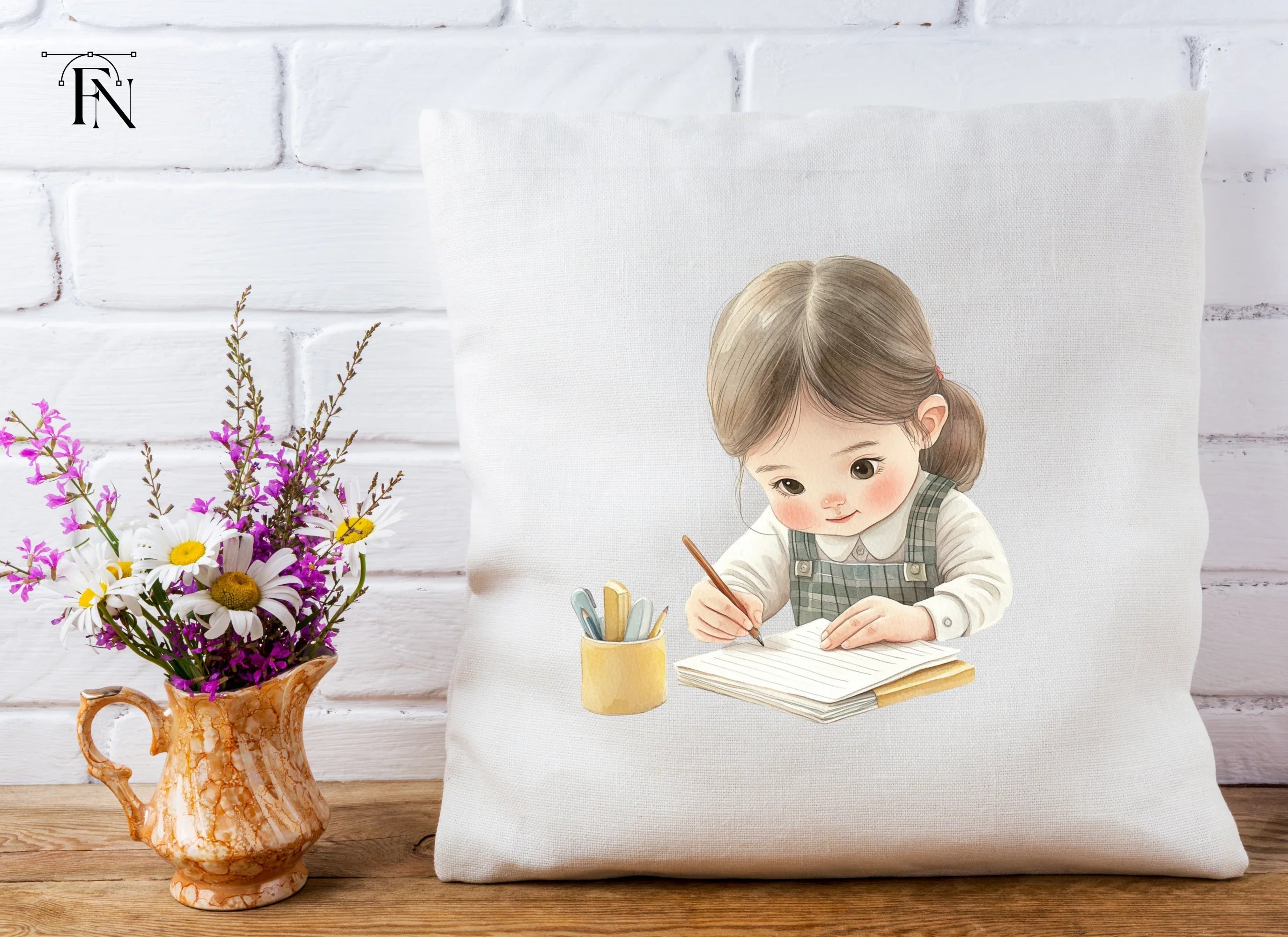 Cute Girls Studying Clipart Bundle