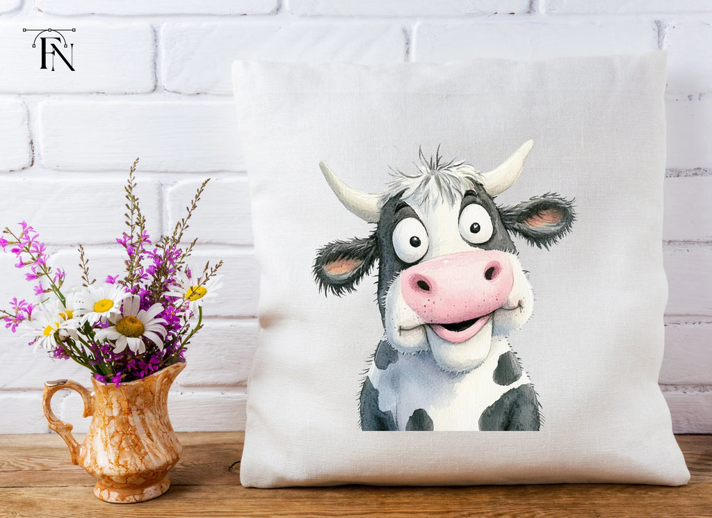 Funny Cartoon Cow Faces Clipart Bundle