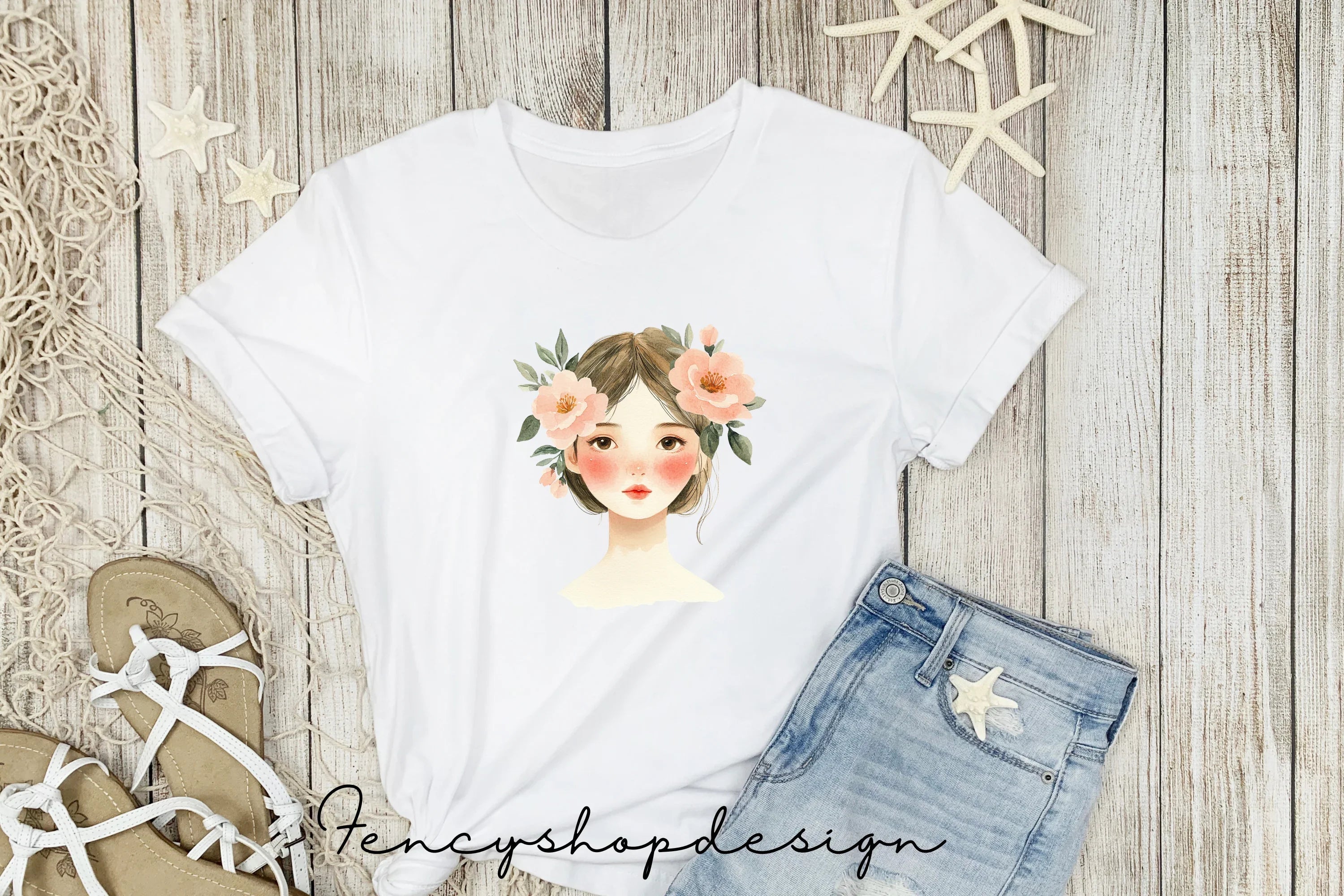 Floral Women Portraits Clipart Bundle