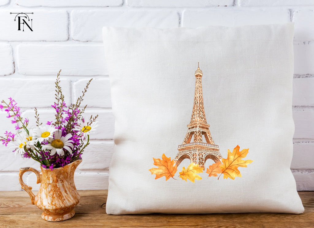 Eiffel Tower Autumn Leaves Clipart Bundle