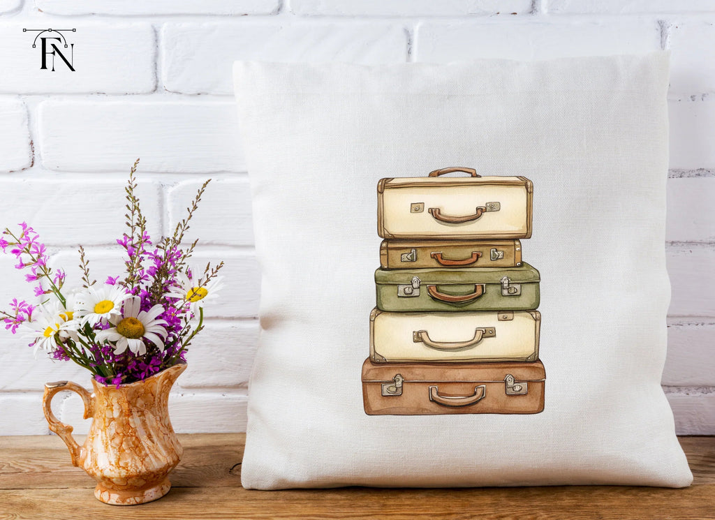 Vintage Suitcase Stacks Clipart Bundle