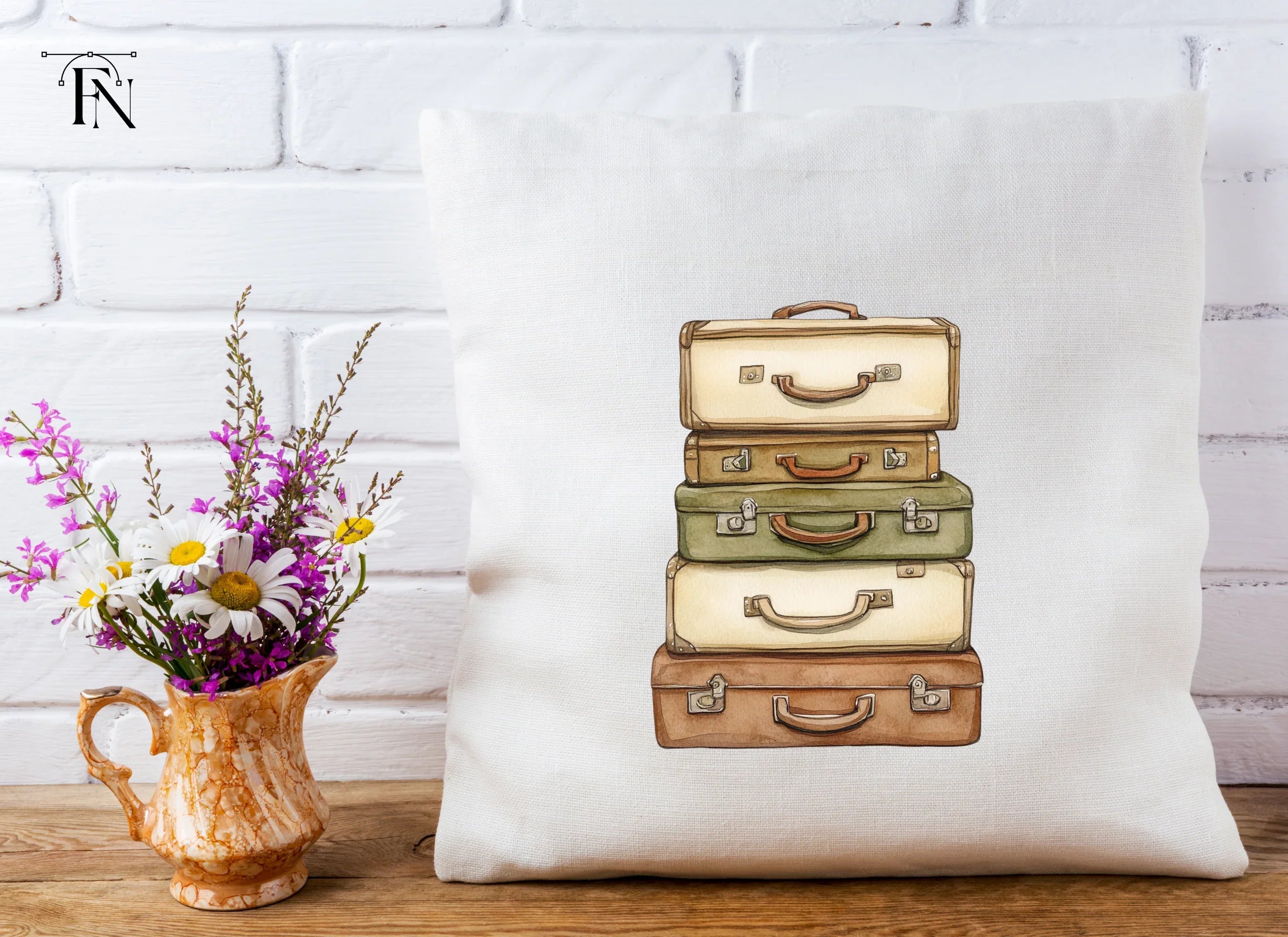 Vintage Suitcase Stacks Clipart Bundle