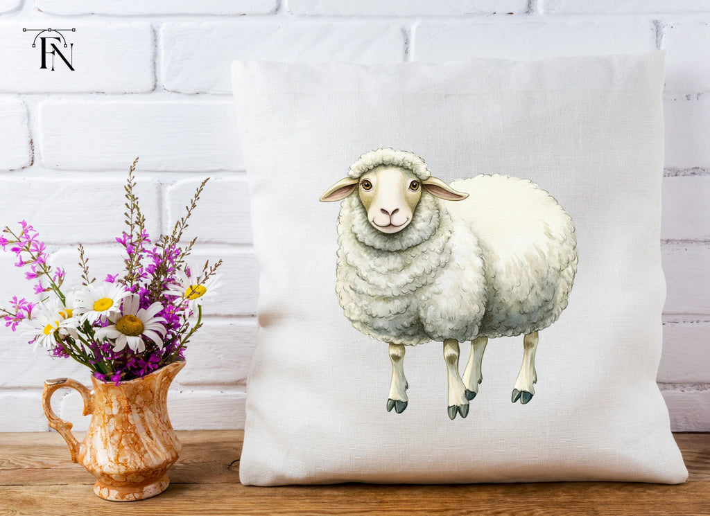 Cute White Sheep Clipart Bundle