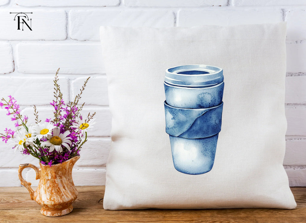 Blue Coffee Cup Clipart Bundle