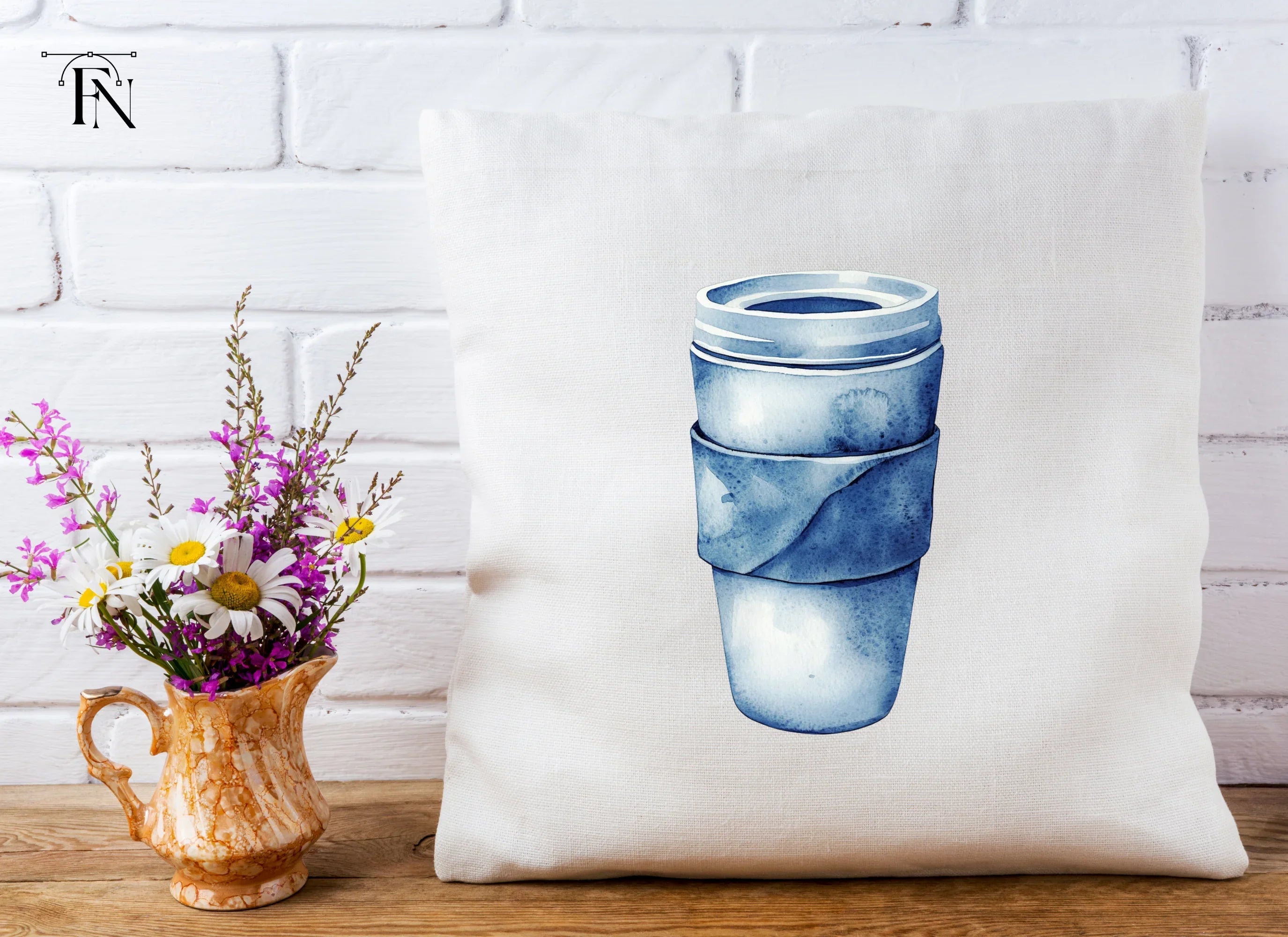 Blue Coffee Cup Clipart Bundle