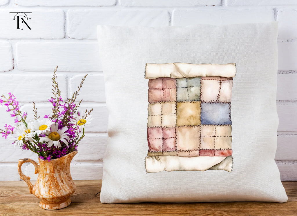 Hand Stitched Patchwork Quilt Clipart Bundle
