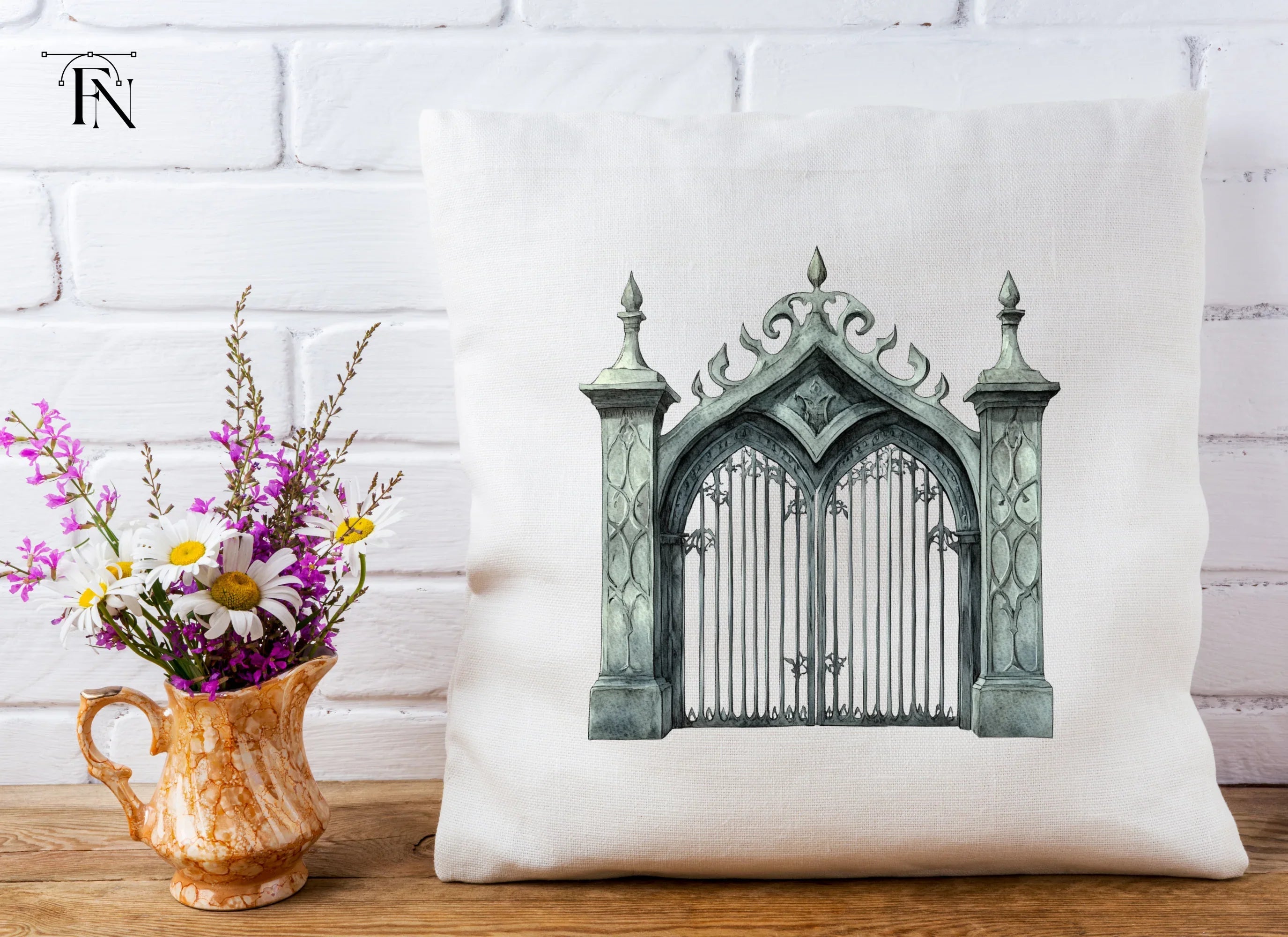 Vintage Cemetery Gate Clipart Bundle