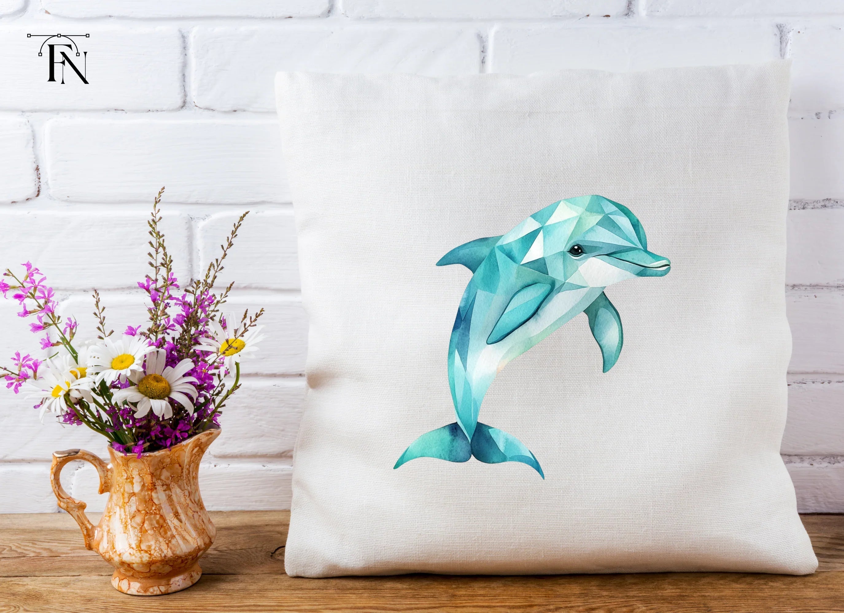 Geometric Dolphin Clipart Bundle