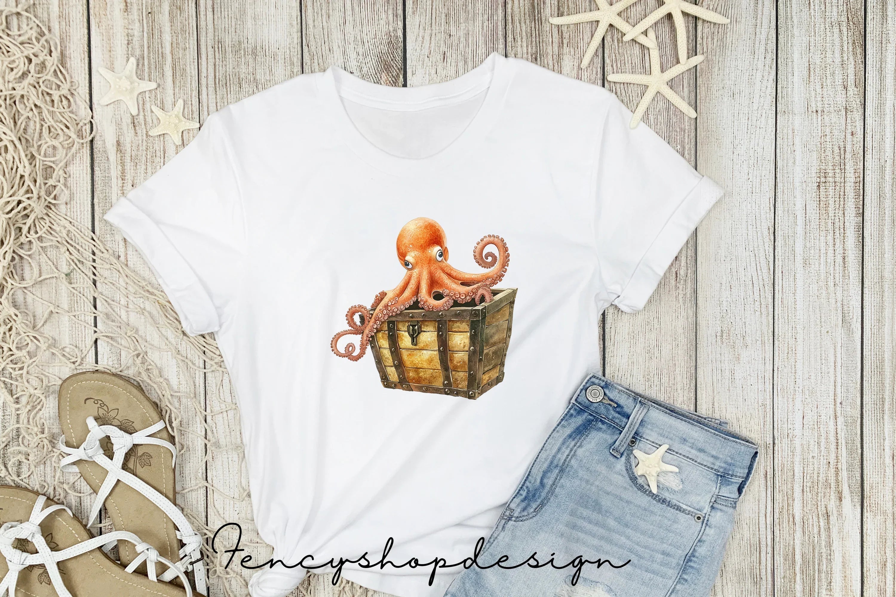 Cute Octopus Ocean Animal Clipart Bundle