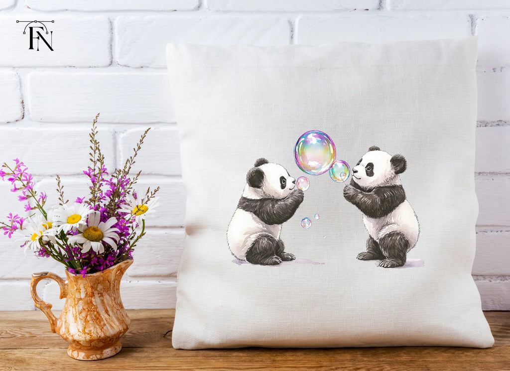 Playful Panda Blowing Bubbles Clipart Bundle