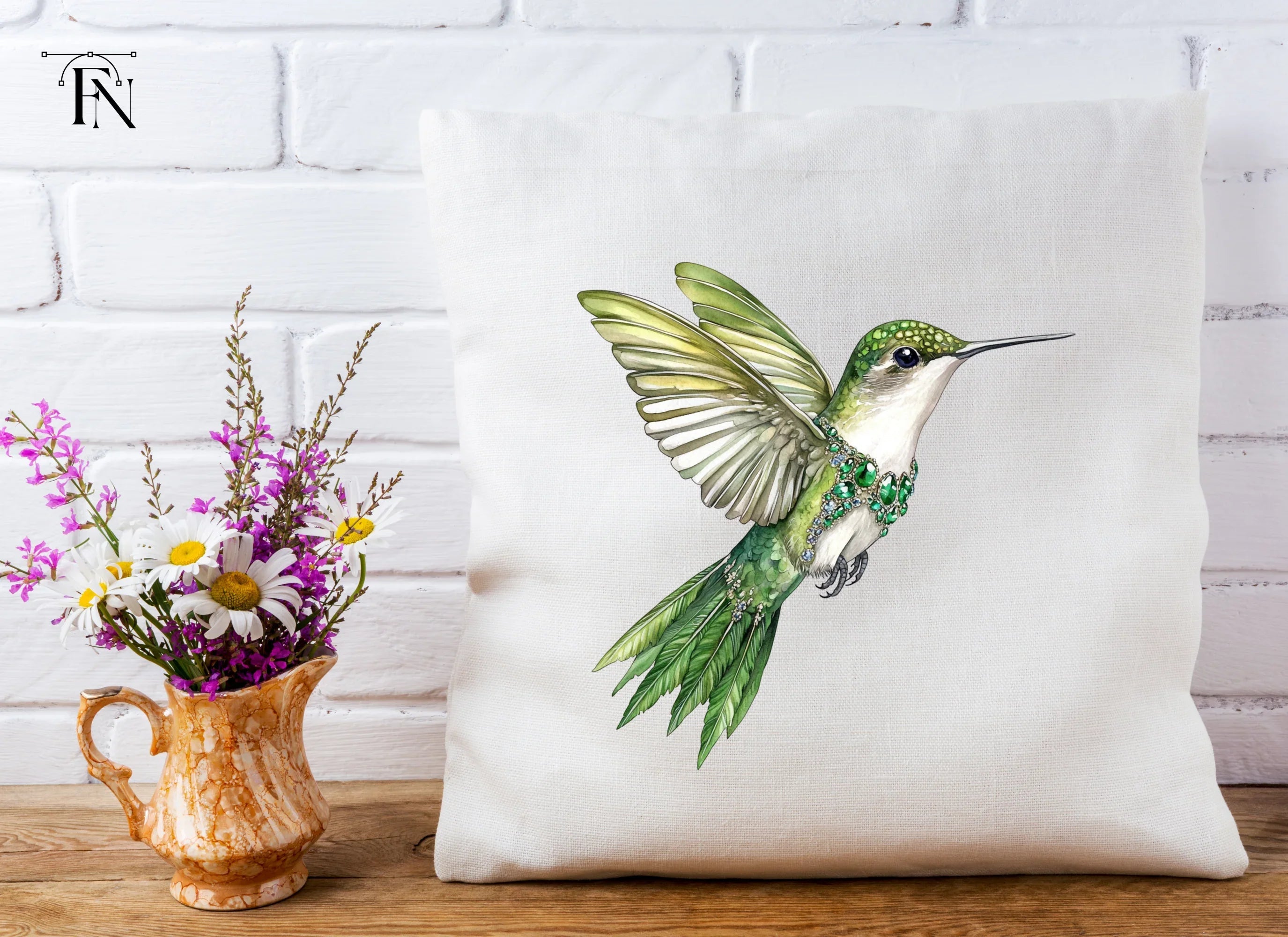 Emerald Hummingbird Clipart Bundle