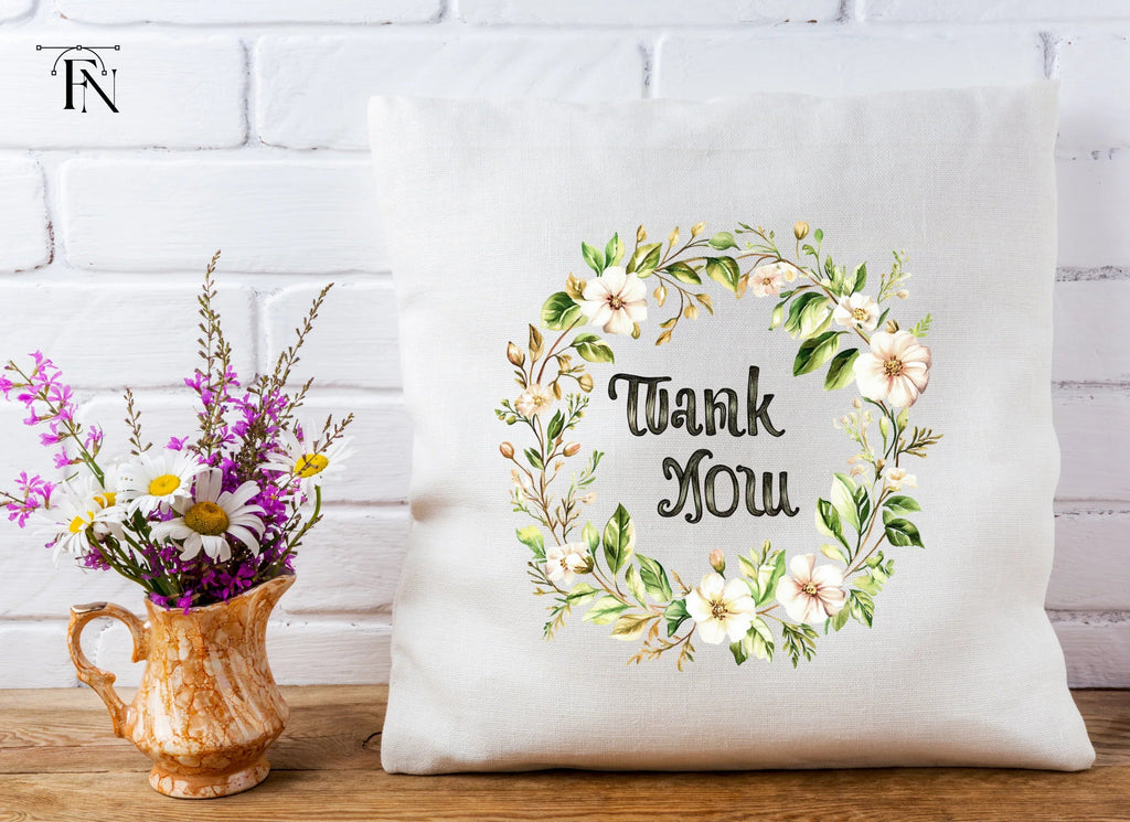 Floral Thank You Wreath Clipart Bundle