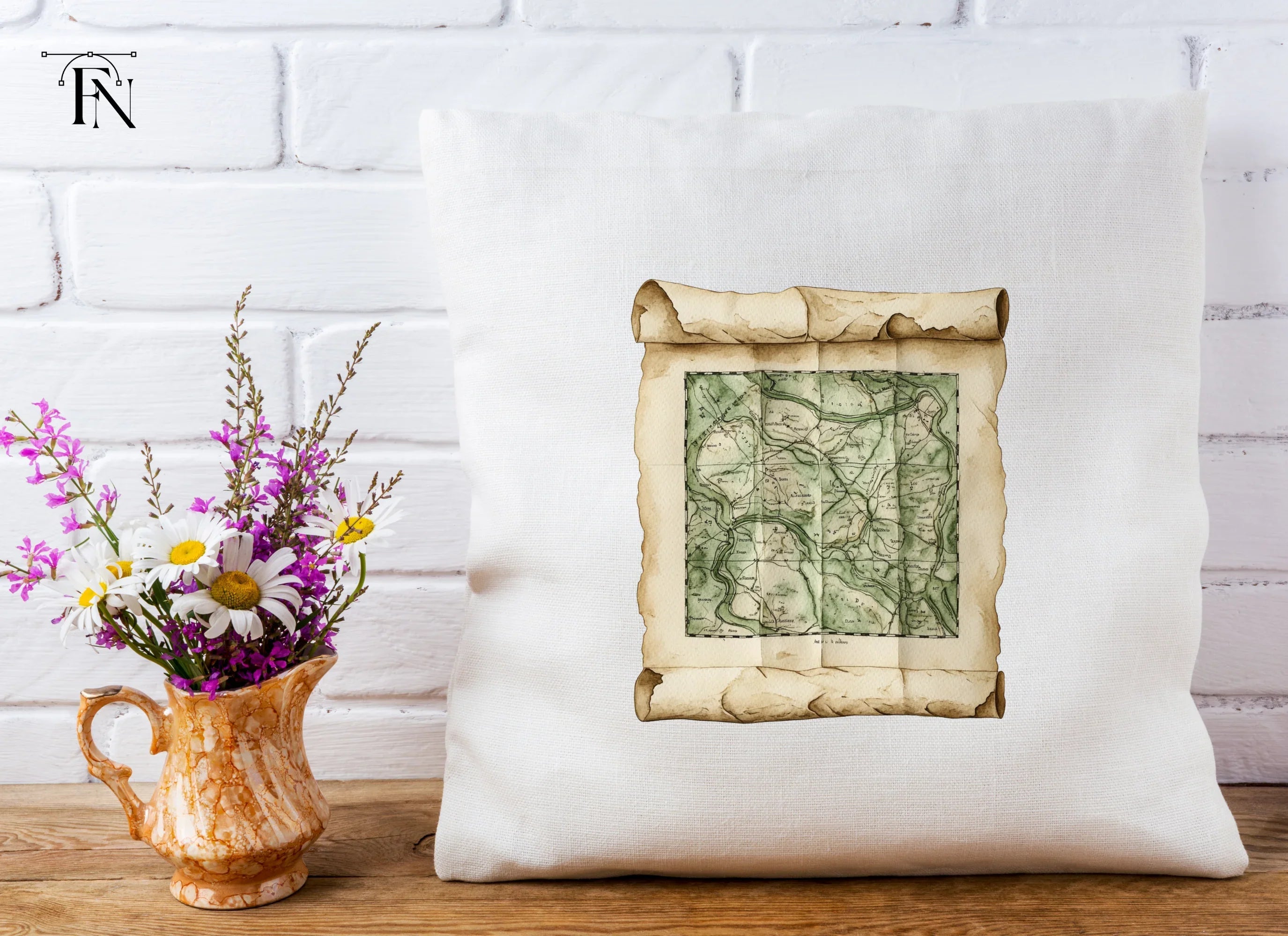 Vintage Rolled Map Clipart Bundle