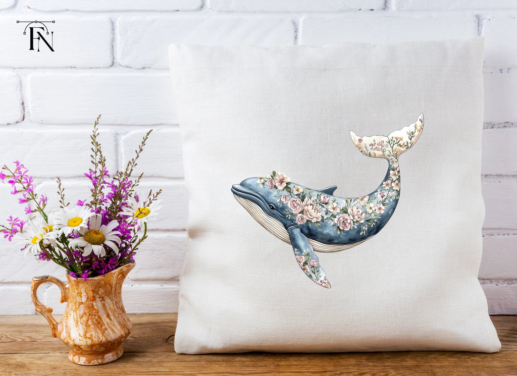 Floral Whale Clipart Bundle